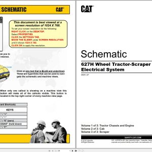 CAT Wheel Tractor Scraper 627H Electrical Hydraulic Schematic (1)