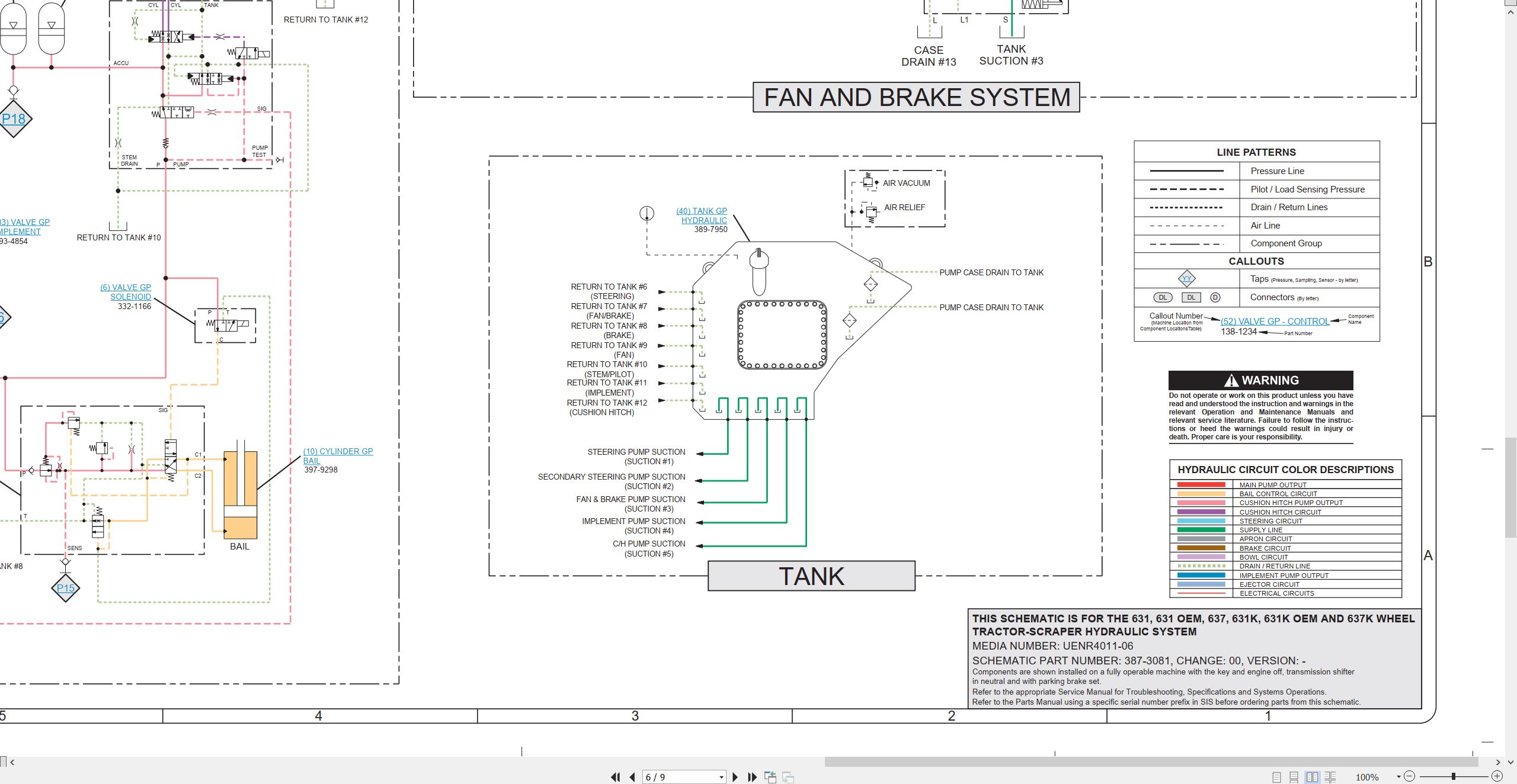 CAT Wheel Tractor Scraper 631 Electrical Hydraulic Schematic (3)