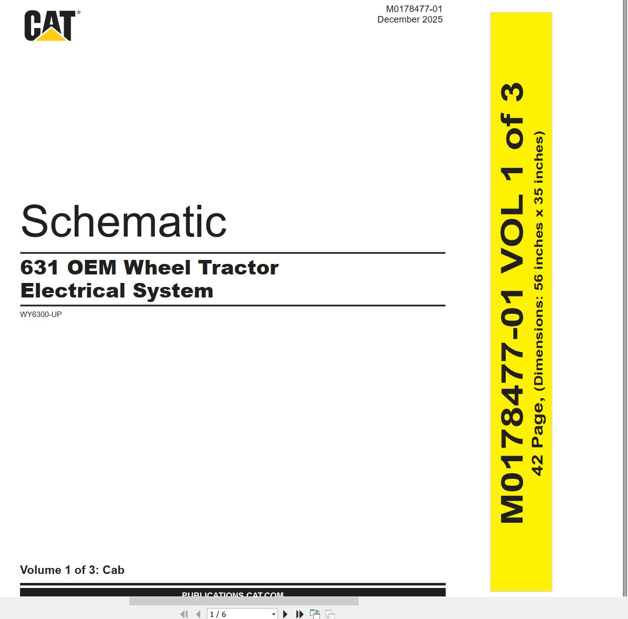 CAT Wheel Tractor Scraper 631 OEM Electrical Hydraulic Schematic (1)