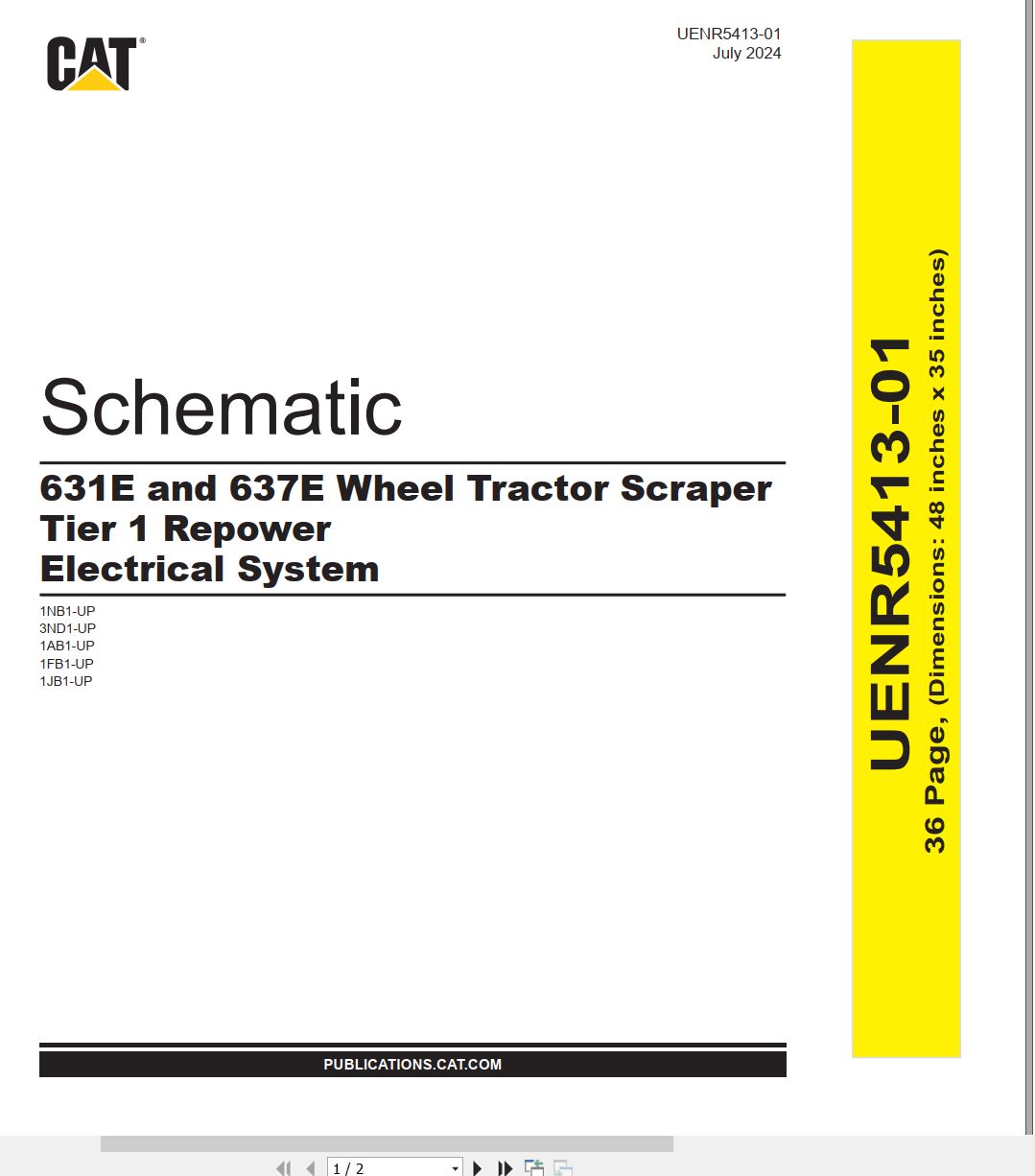 CAT Wheel Tractor Scraper 631E Tier 1 Electrical Schematic (1)