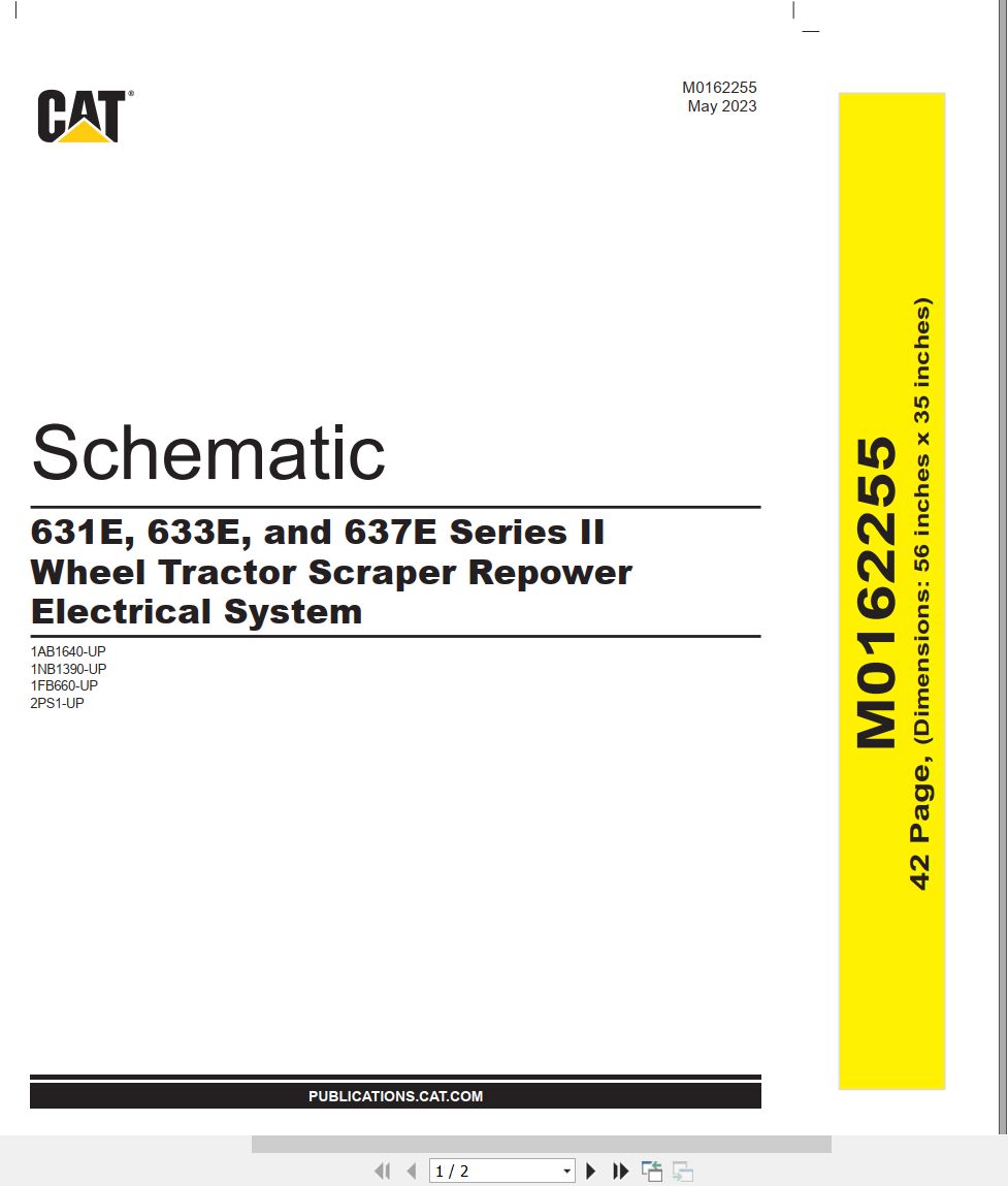 CAT Wheel Tractor Scraper 631E to 637E Electrical Schematic M0162255 00 2023 (1)
