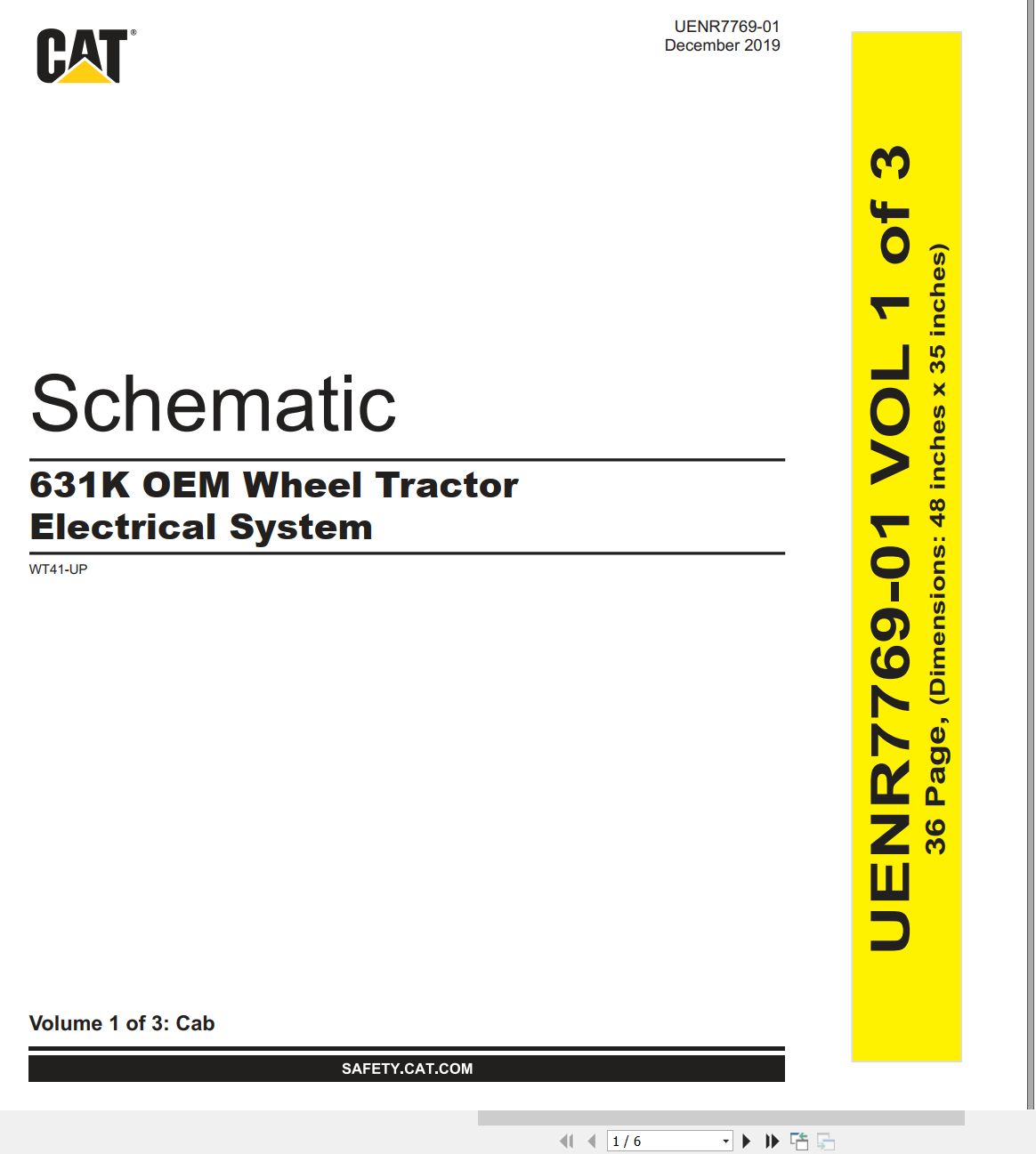 CAT Wheel Tractor Scraper 631K OEM Electrical Hydraulic Schematic (1)