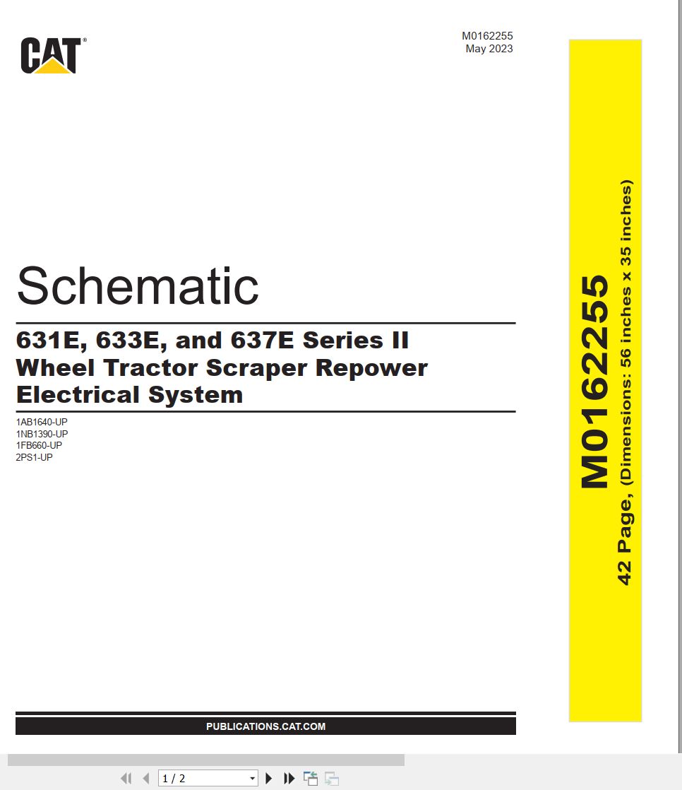 CAT Wheel Tractor Scraper 633E Electrical Schematic (1)