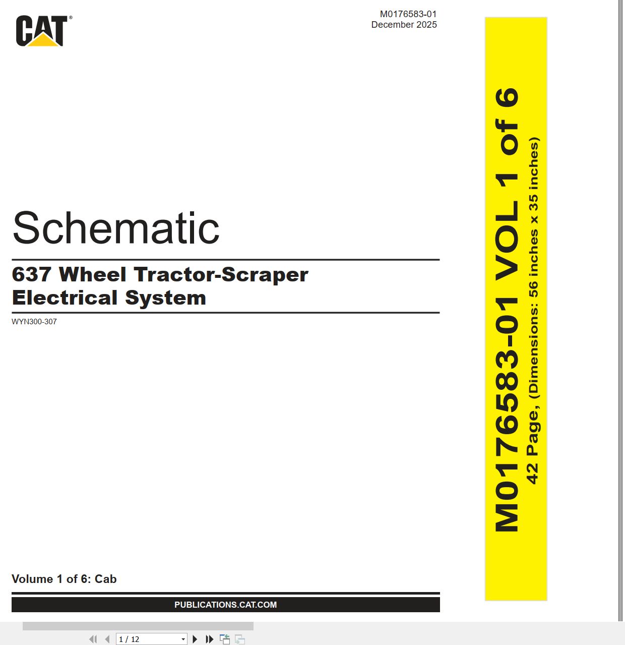 CAT Wheel Tractor Scraper 637 Electrical Hydraulic Schematic (1)