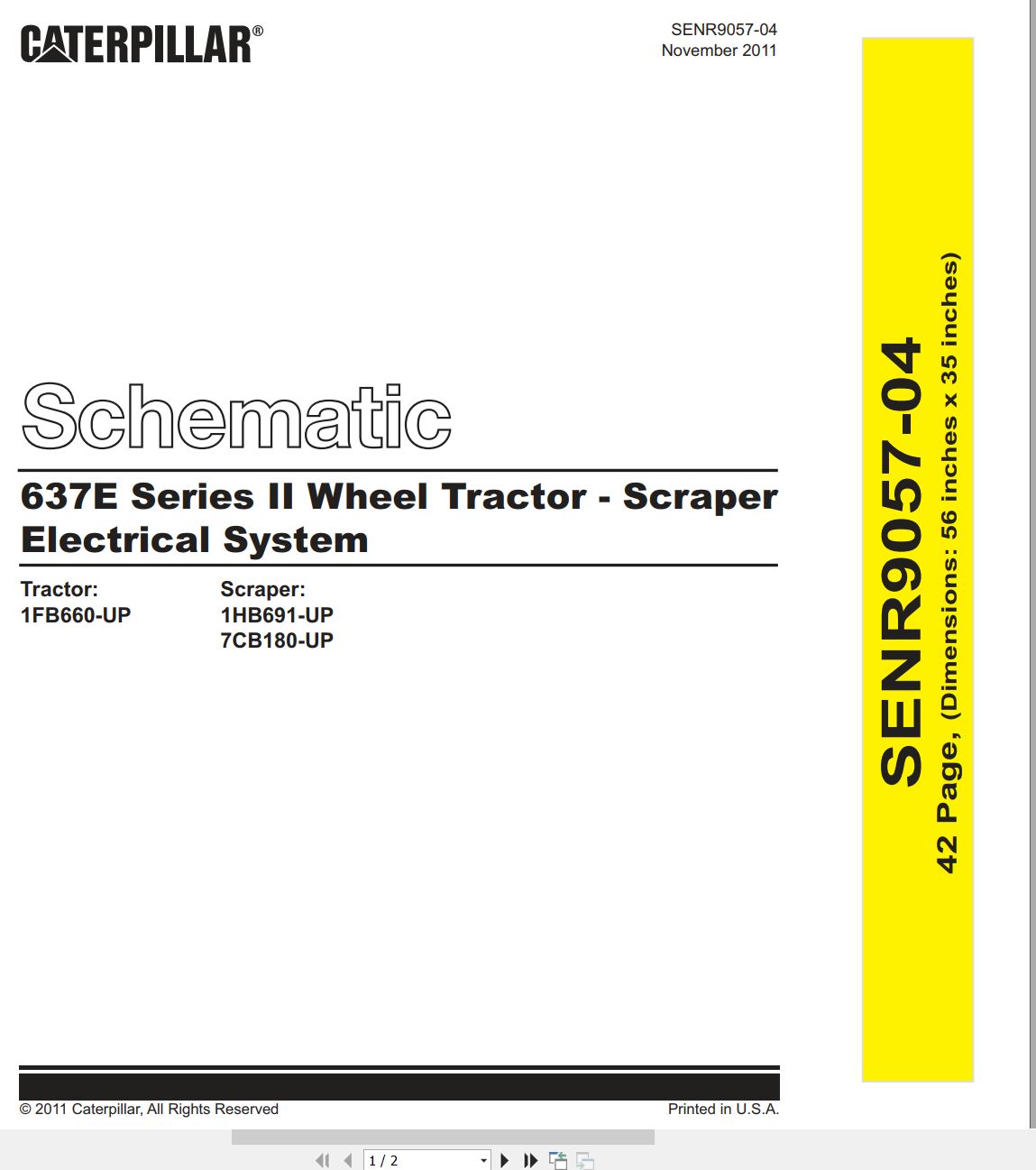 CAT Wheel Tractor Scraper 637E II Electrical Schematic (1)