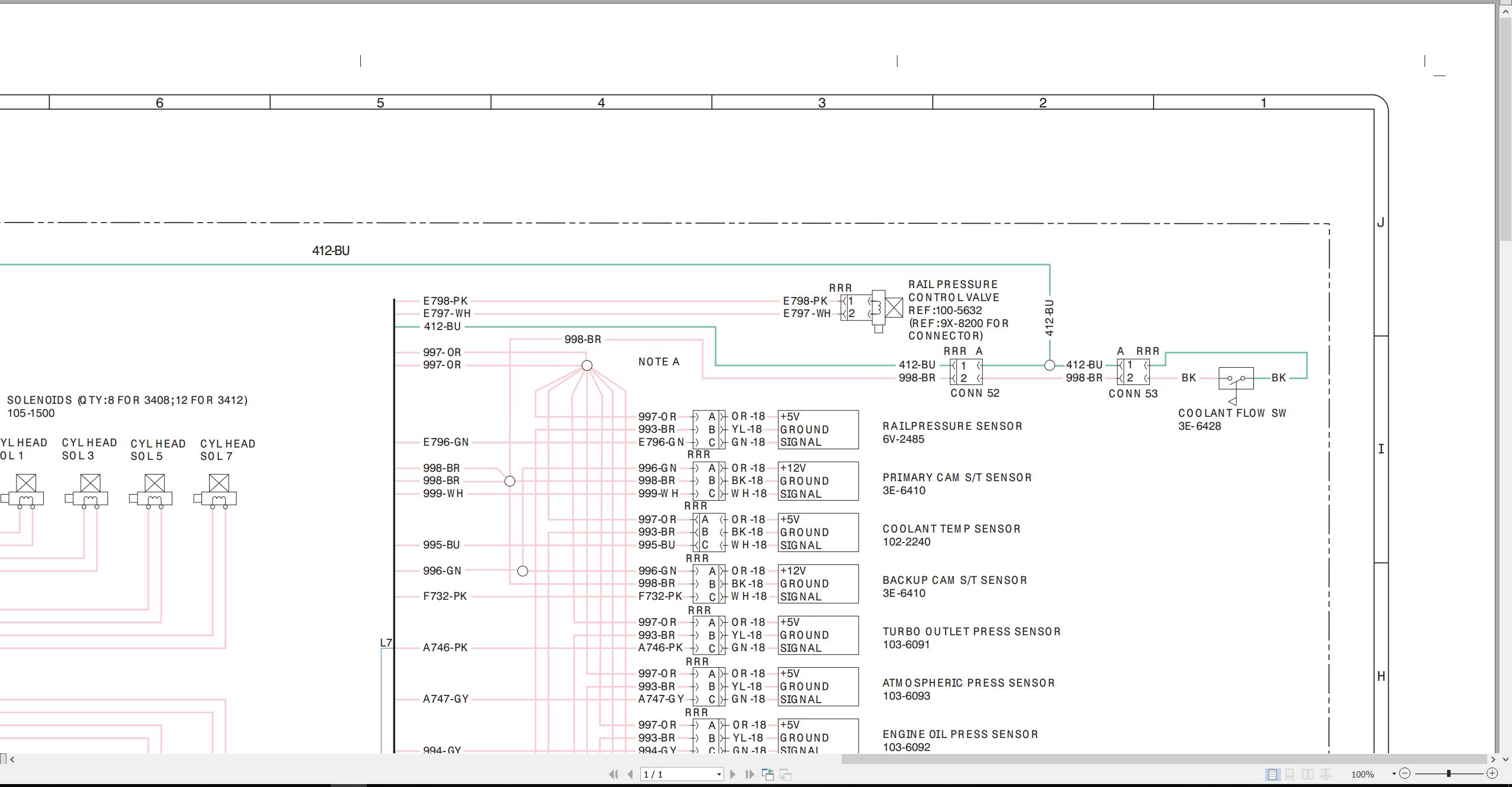 CAT Wheel Tractor Scraper 637E Tier 1 Electrical Schematic (2)