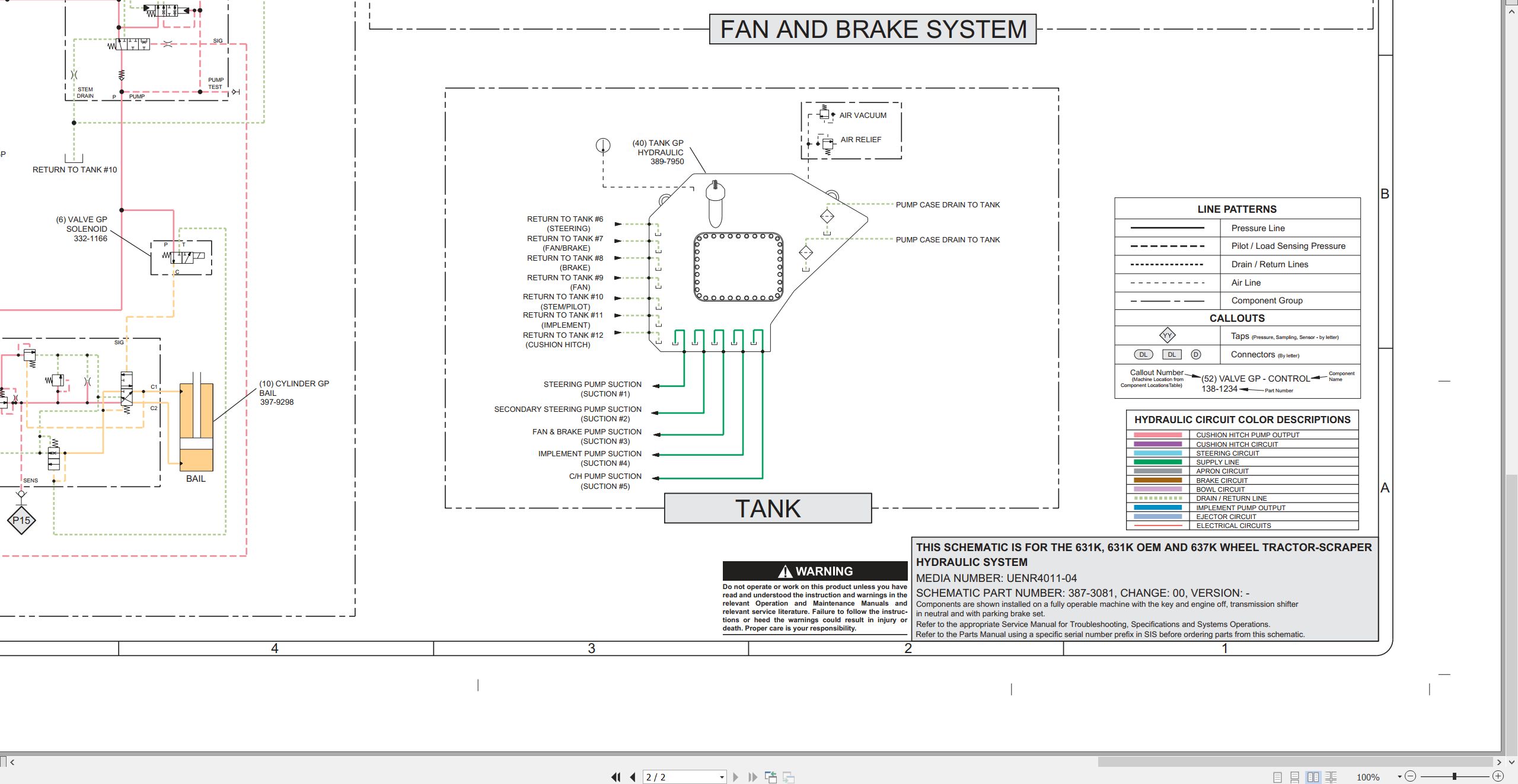 CAT Wheel Tractor Scraper 637K Electrical Hydraulic Schematic (4)