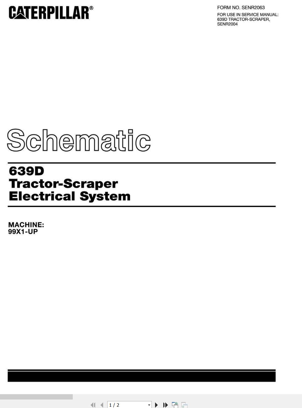 CAT Wheel Tractor Scraper 639D Electrical Schematic SENR2063 00 (1)
