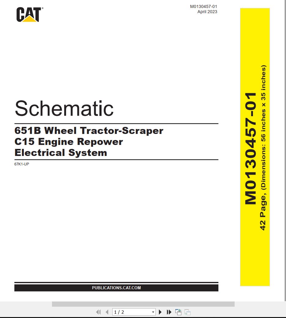 CAT Wheel Tractor Scraper 651B Electrical Schematic (1)