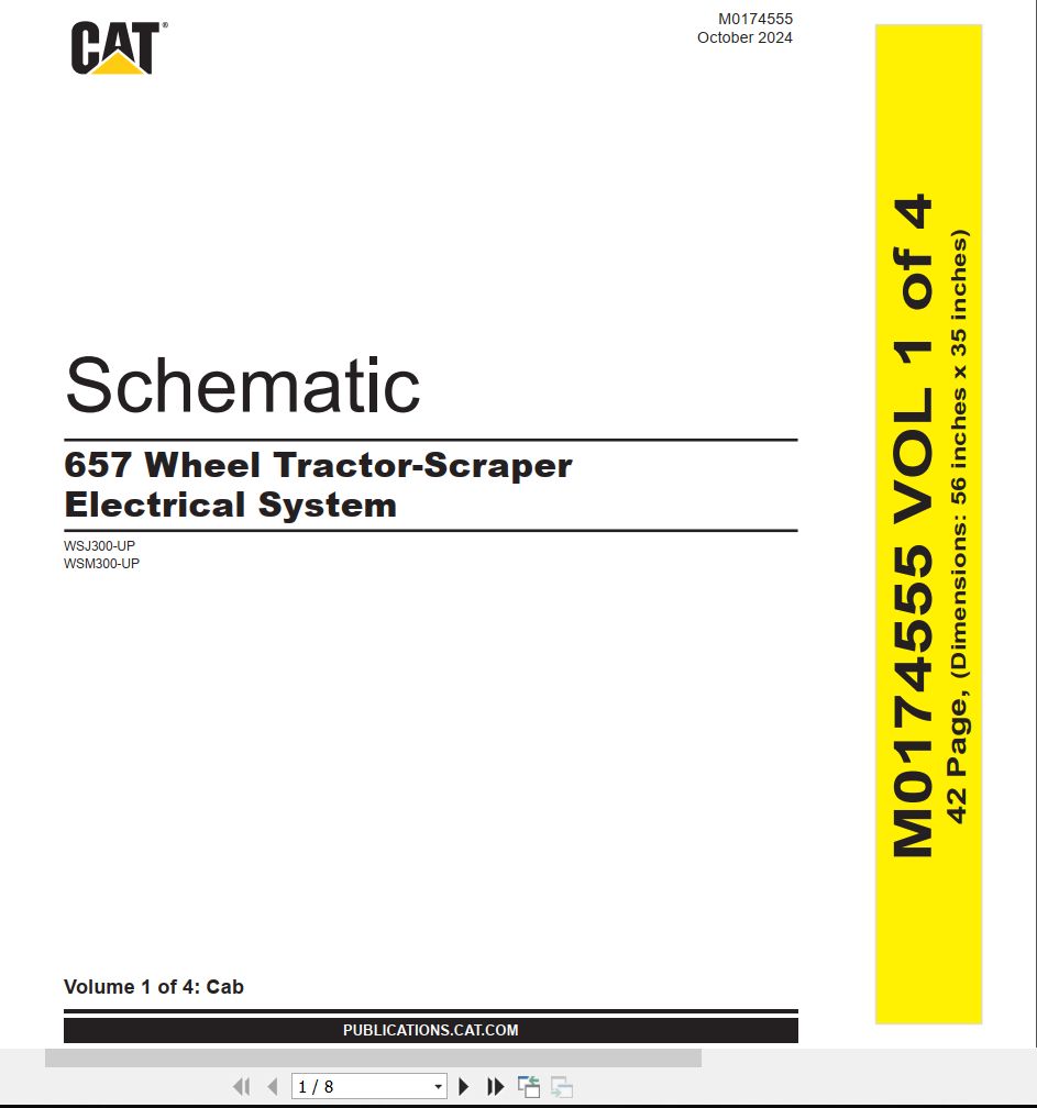 CAT Wheel Tractor Scraper 657 Electrical Hydraulic Schematic (1)