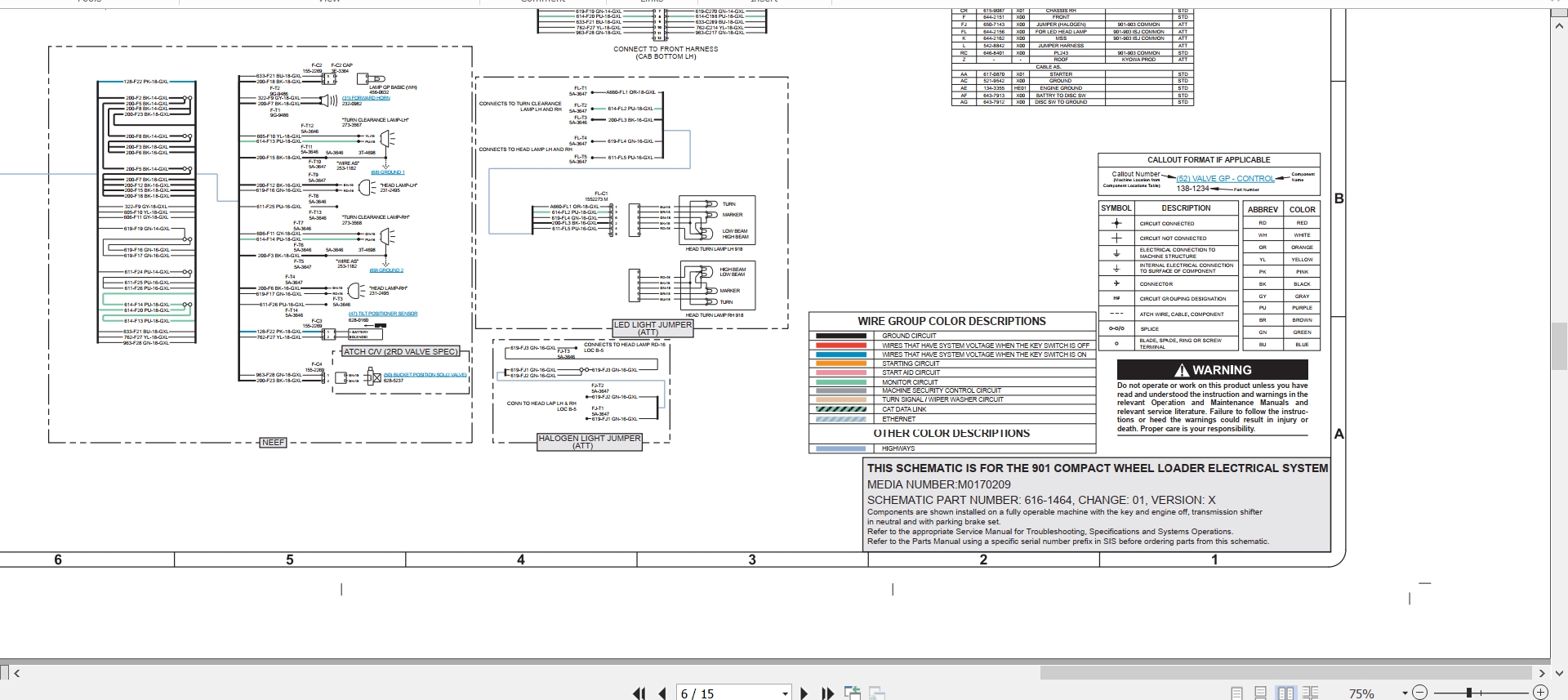CAT Wheel Type Loader 901 Electrical Hydraulic Schematic (2)