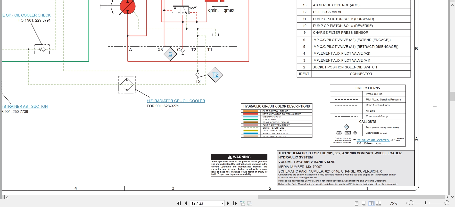 CAT Wheel Type Loader 901 Electrical Hydraulic Schematic (3)