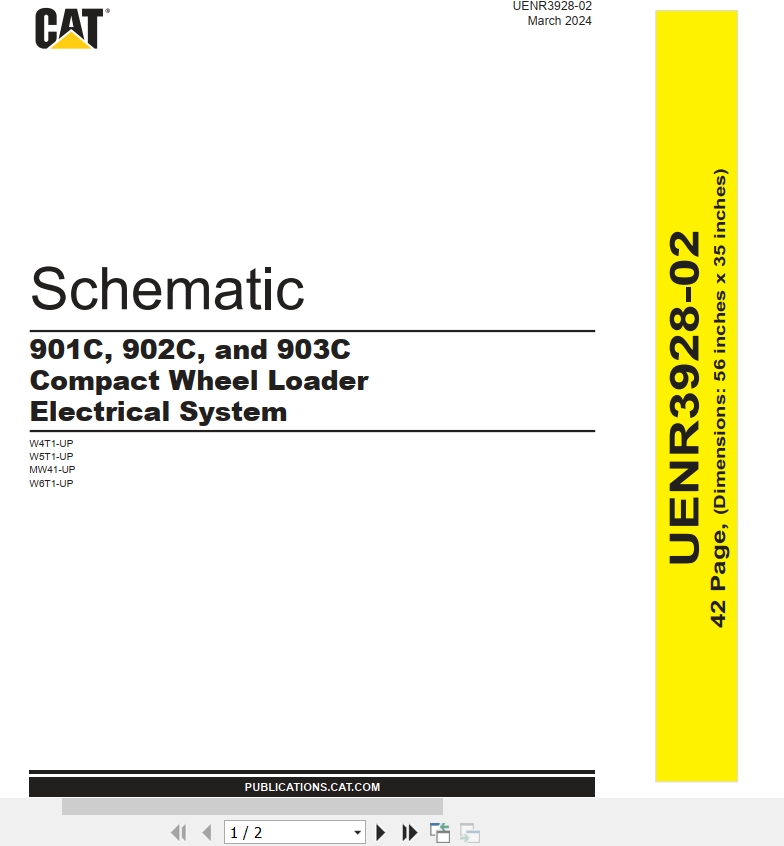 CAT Wheel Type Loader 901C Electrical Hydraulic Schematic (1)