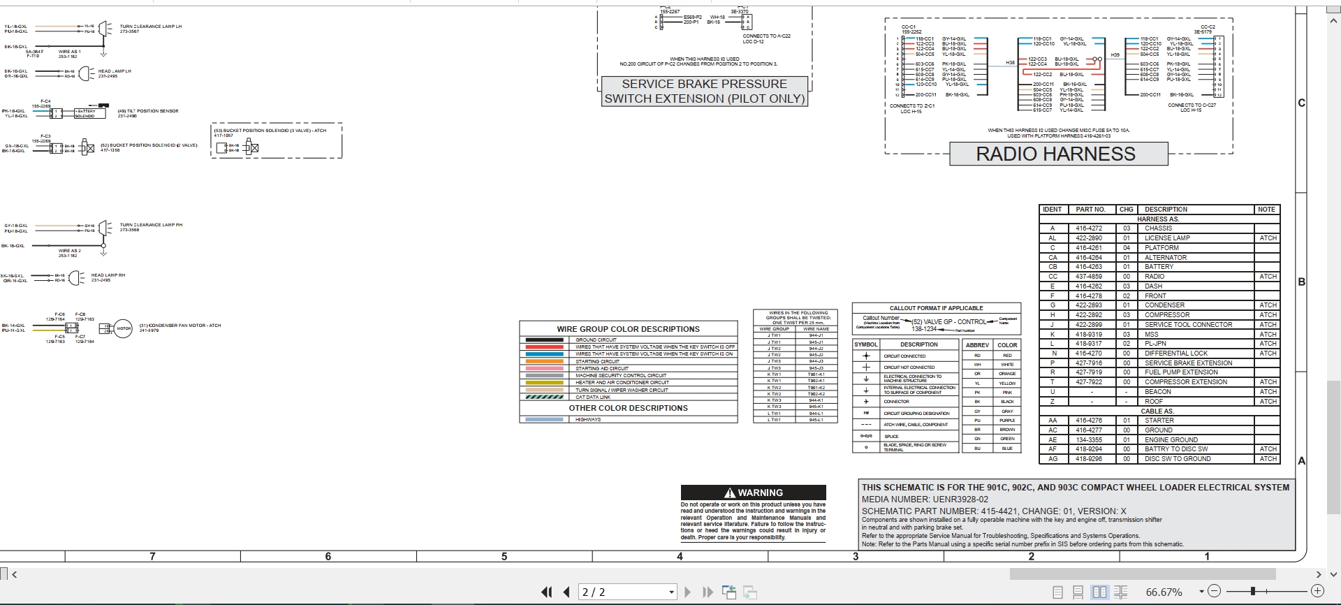 CAT Wheel Type Loader 901C Electrical Hydraulic Schematic (2)