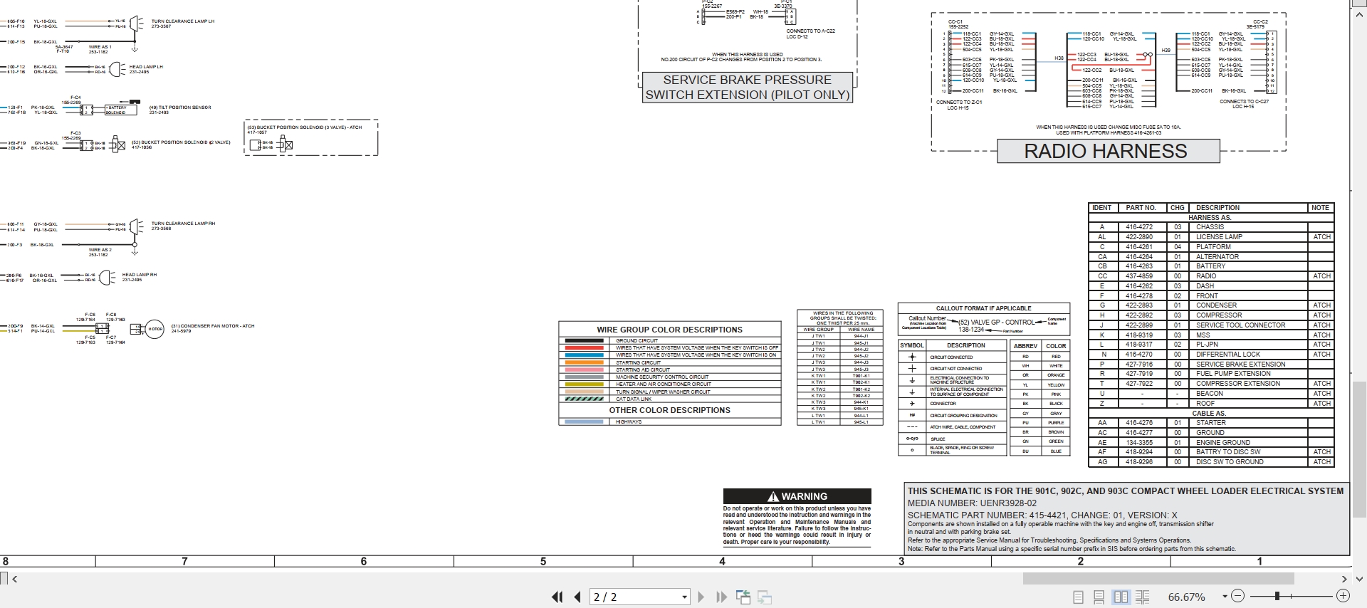 CAT Wheel Type Loader 902C Electrical Hydraulic Schematic (2)