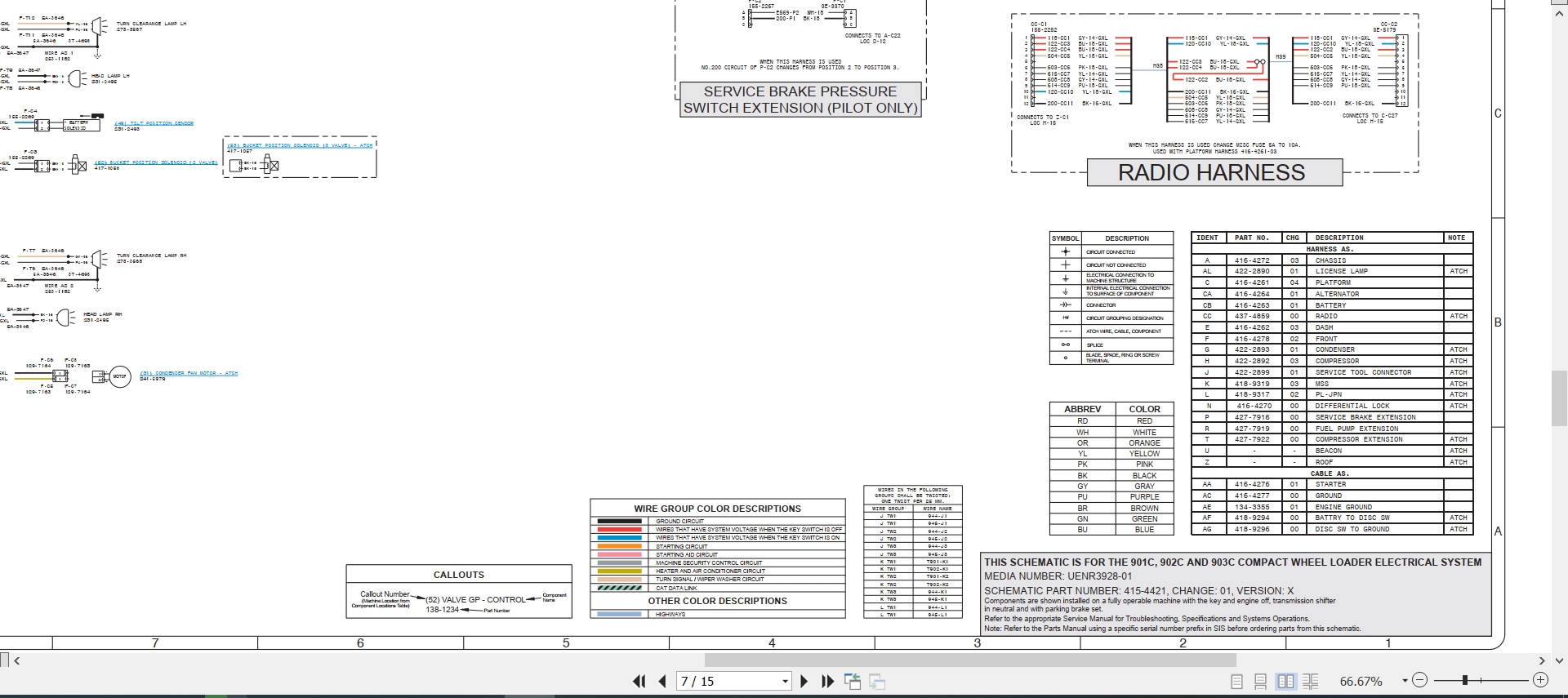 CAT Wheel Type Loader 903C Electrical Hydraulic Schematic (2)