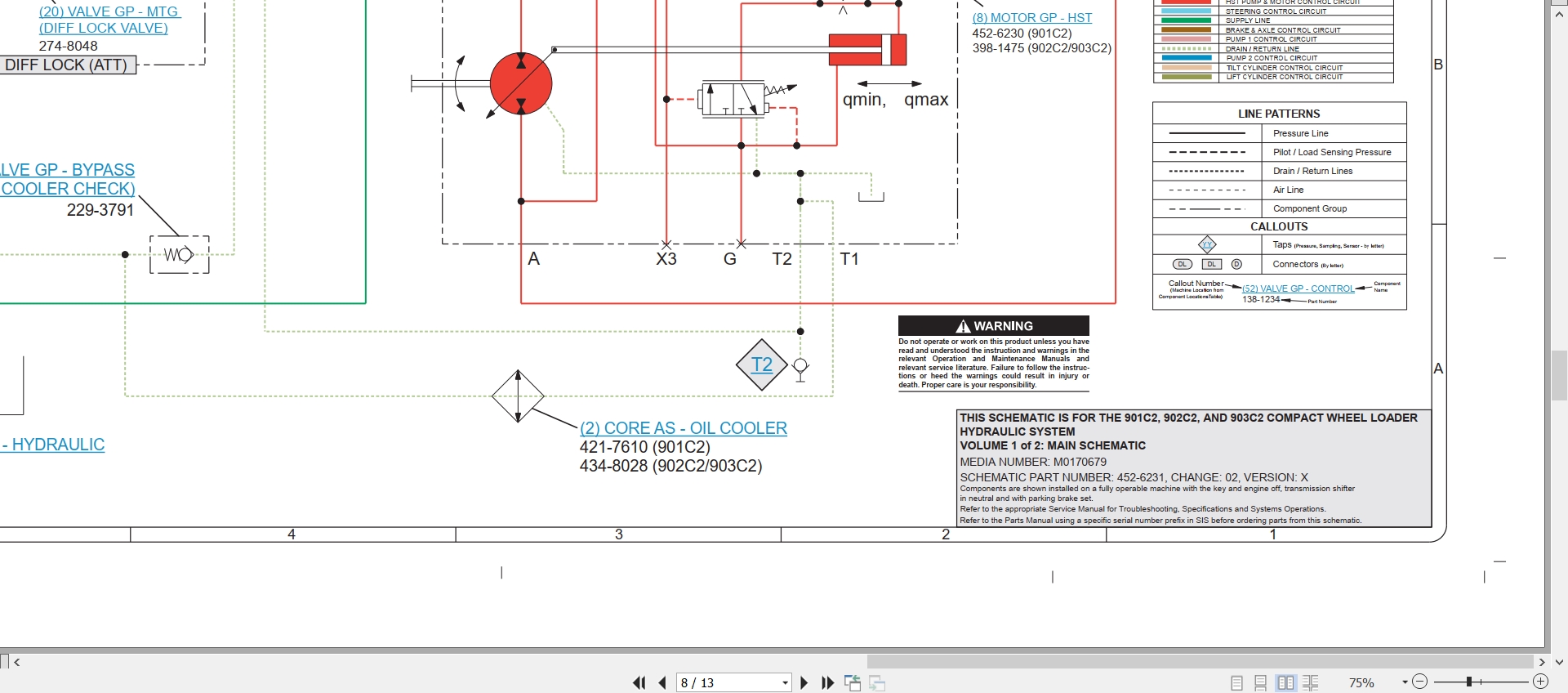CAT Wheel Type Loader 903C2 Electrical Hydraulic Schematic (3)