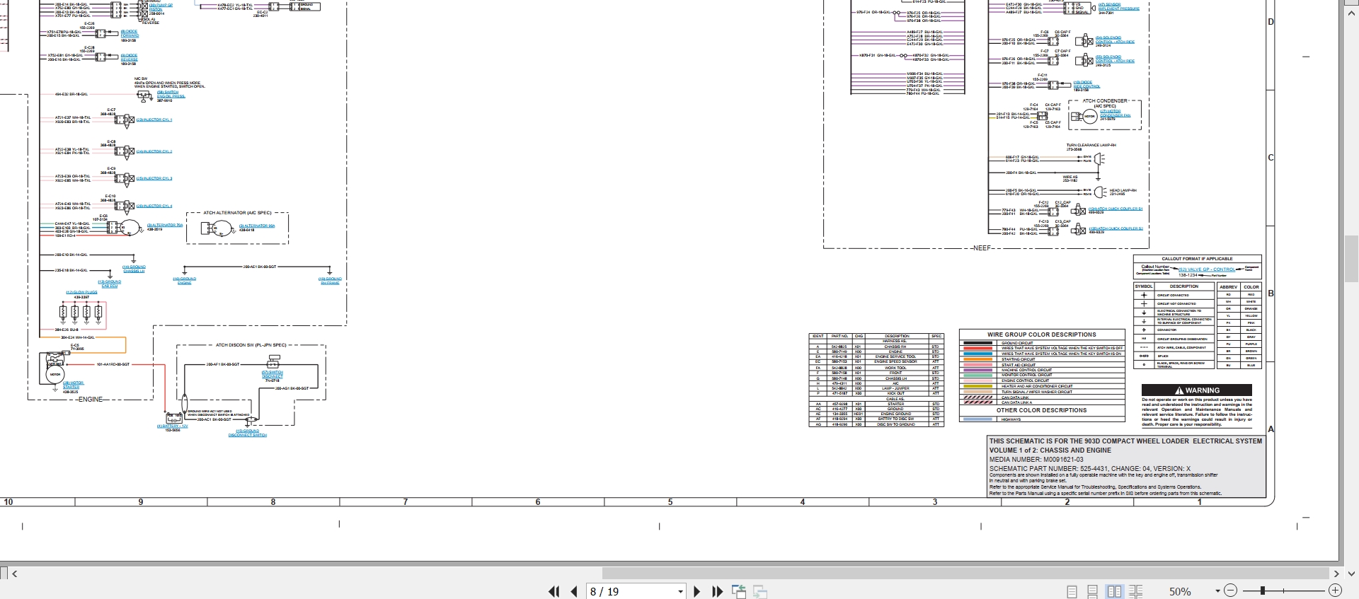 CAT Wheel Type Loader 903D Electrical Hydraulic Schematic (2)