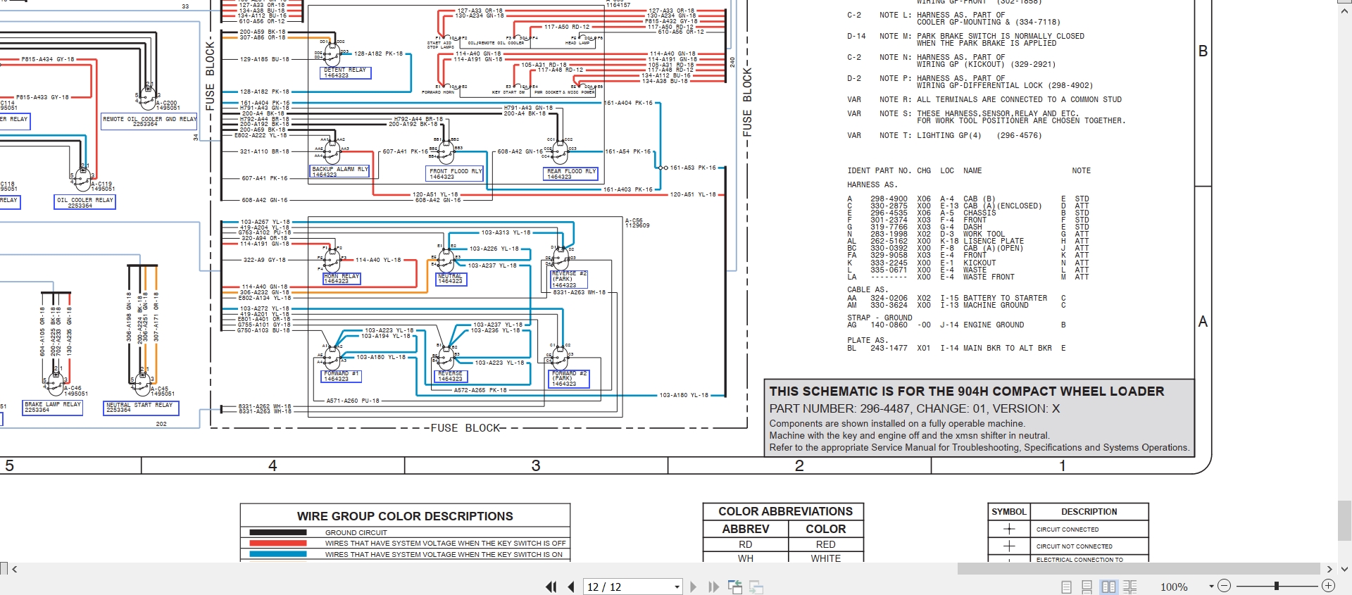 CAT Wheel Type Loader 904H Electrical Hydraulic Schematic (2)