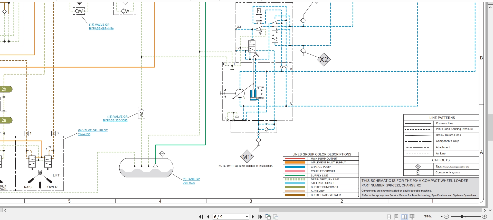 CAT Wheel Type Loader 904H Electrical Hydraulic Schematic (3)