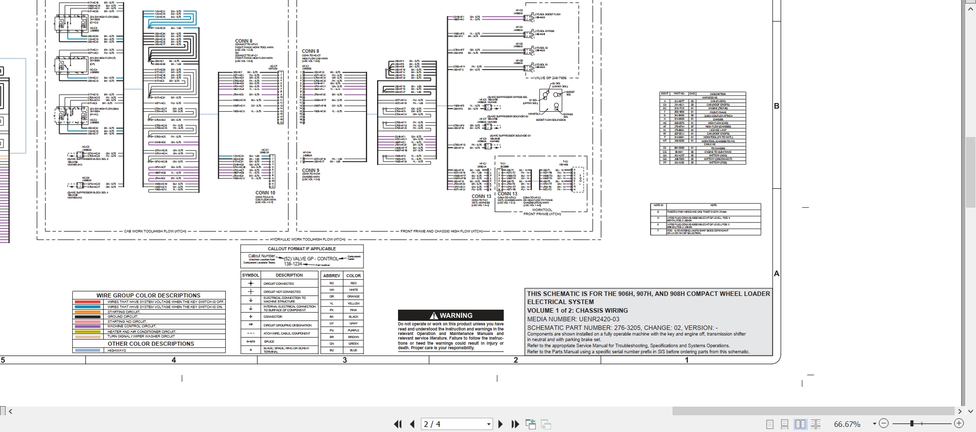 CAT Wheel Type Loader 906H Electrical Hydraulic Schematic (2)
