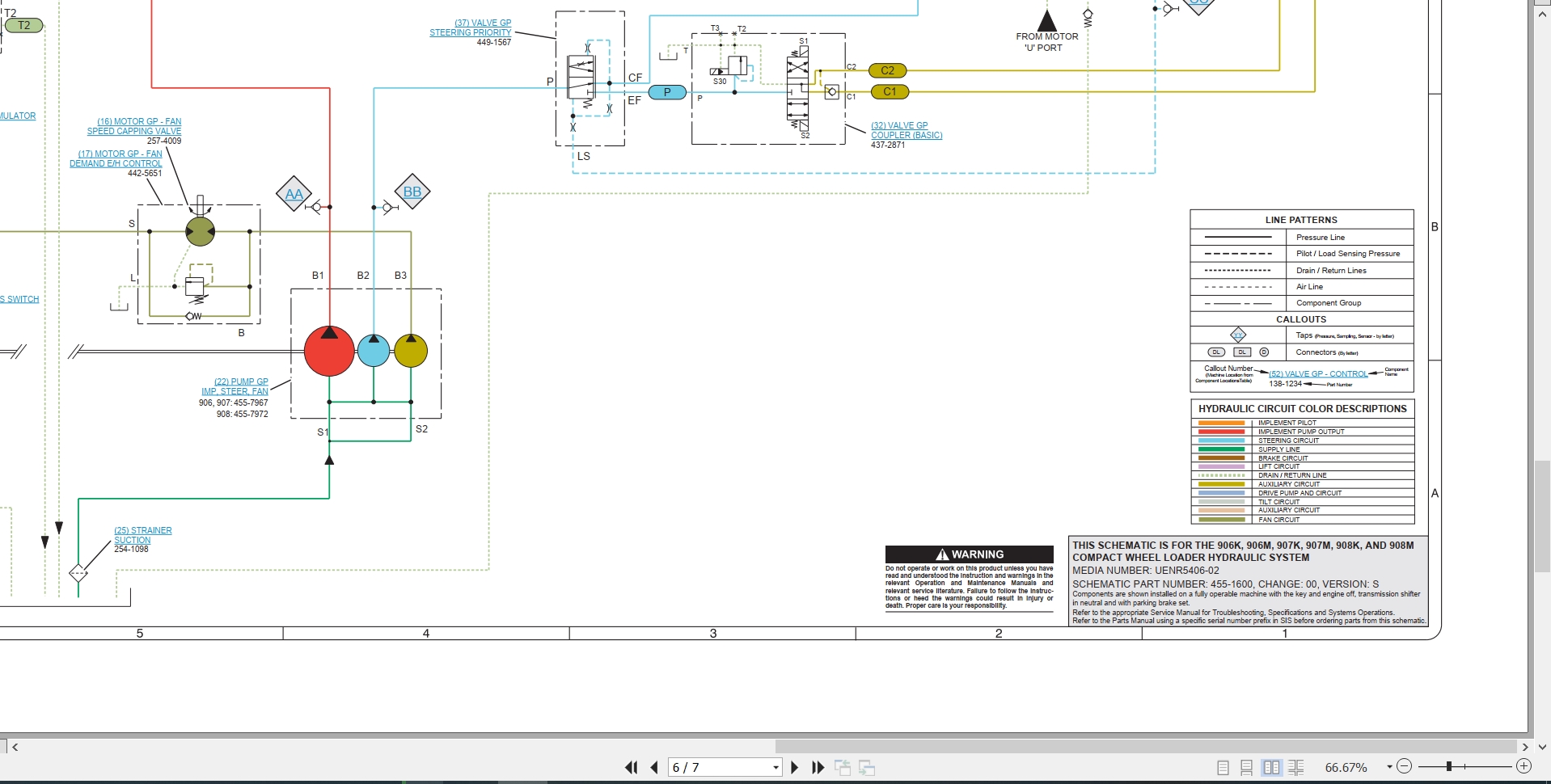 CAT Wheel Type Loader 906K Electrical Hydraulic Schematic (3)