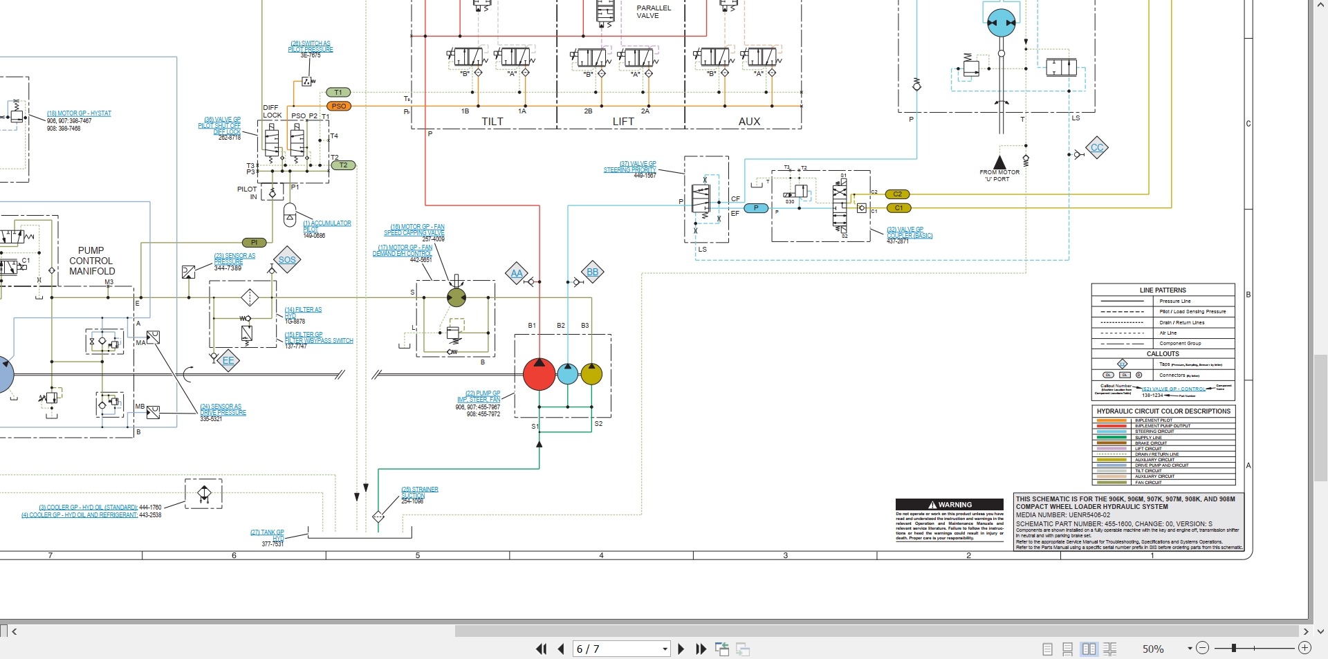 CAT Wheel Type Loader 906M Electrical Hydraulic Schematic (3)