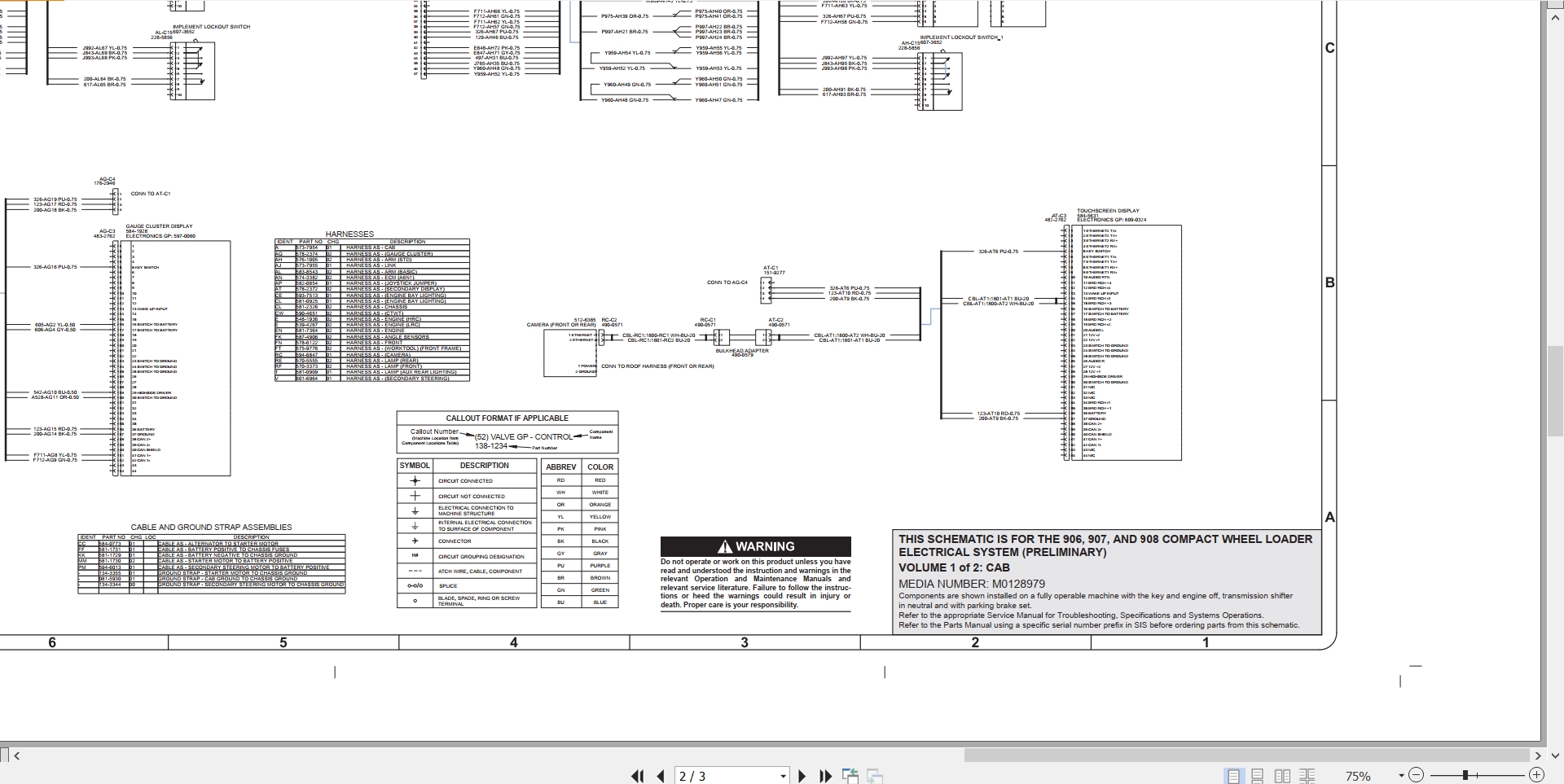 CAT Wheel Type Loader 907 Electrical Hydraulic Schematic (2)