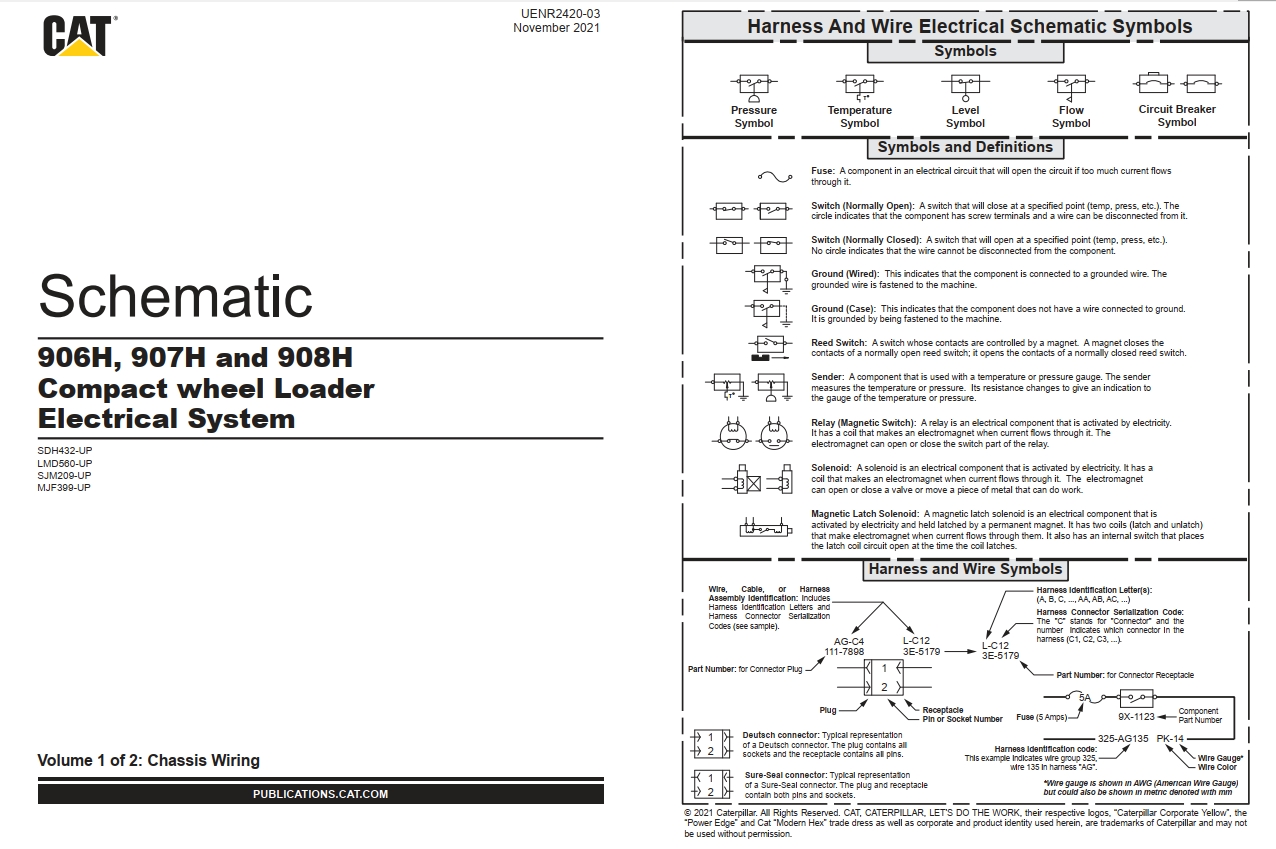 CAT Wheel Type Loader 907H Electrical Hydraulic Schematic (1)