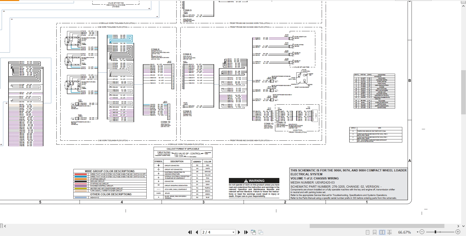 CAT Wheel Type Loader 907H Electrical Hydraulic Schematic (2)