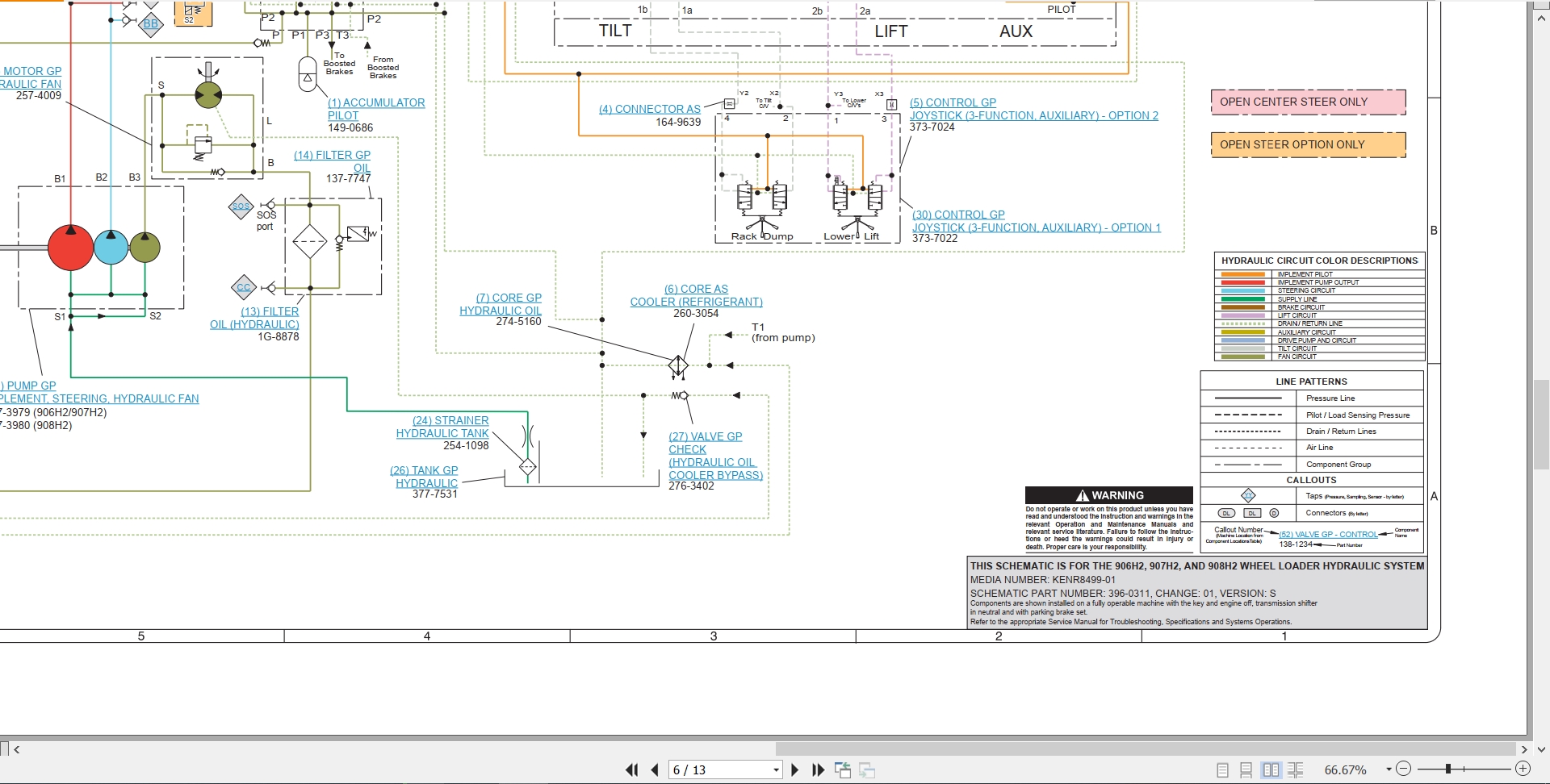 CAT Wheel Type Loader 907H2 Electrical Hydraulic Schematic (3)