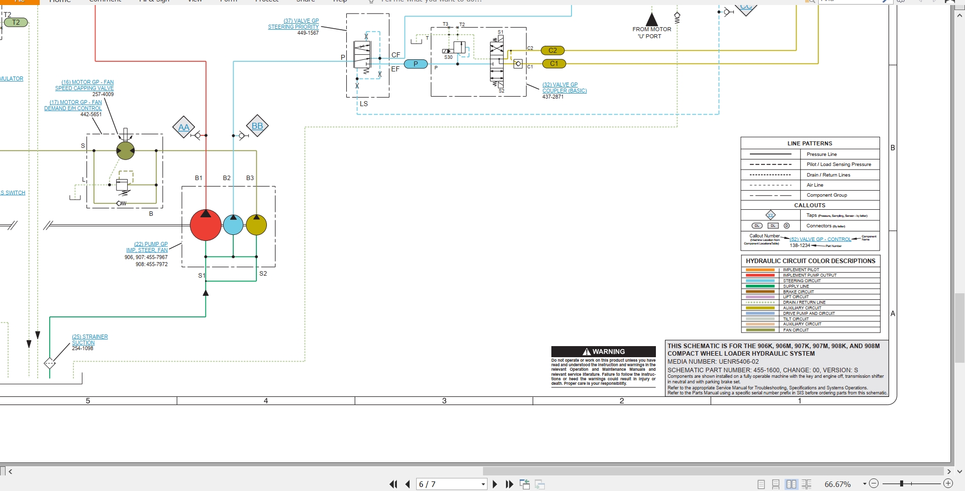 CAT Wheel Type Loader 907K Electrical Hydraulic Schematic (3)