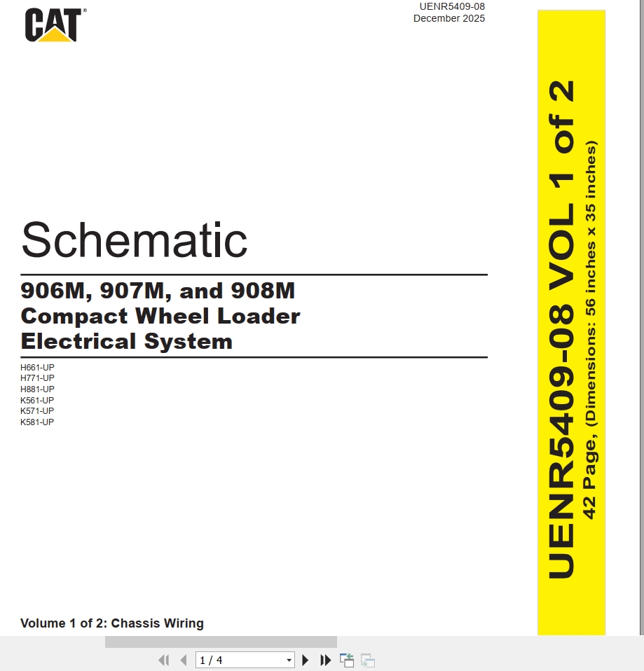 CAT Wheel Type Loader 907M Electrical Hydraulic Schematic (1)
