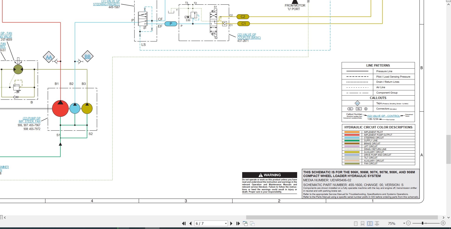 CAT Wheel Type Loader 907M Electrical Hydraulic Schematic (3)