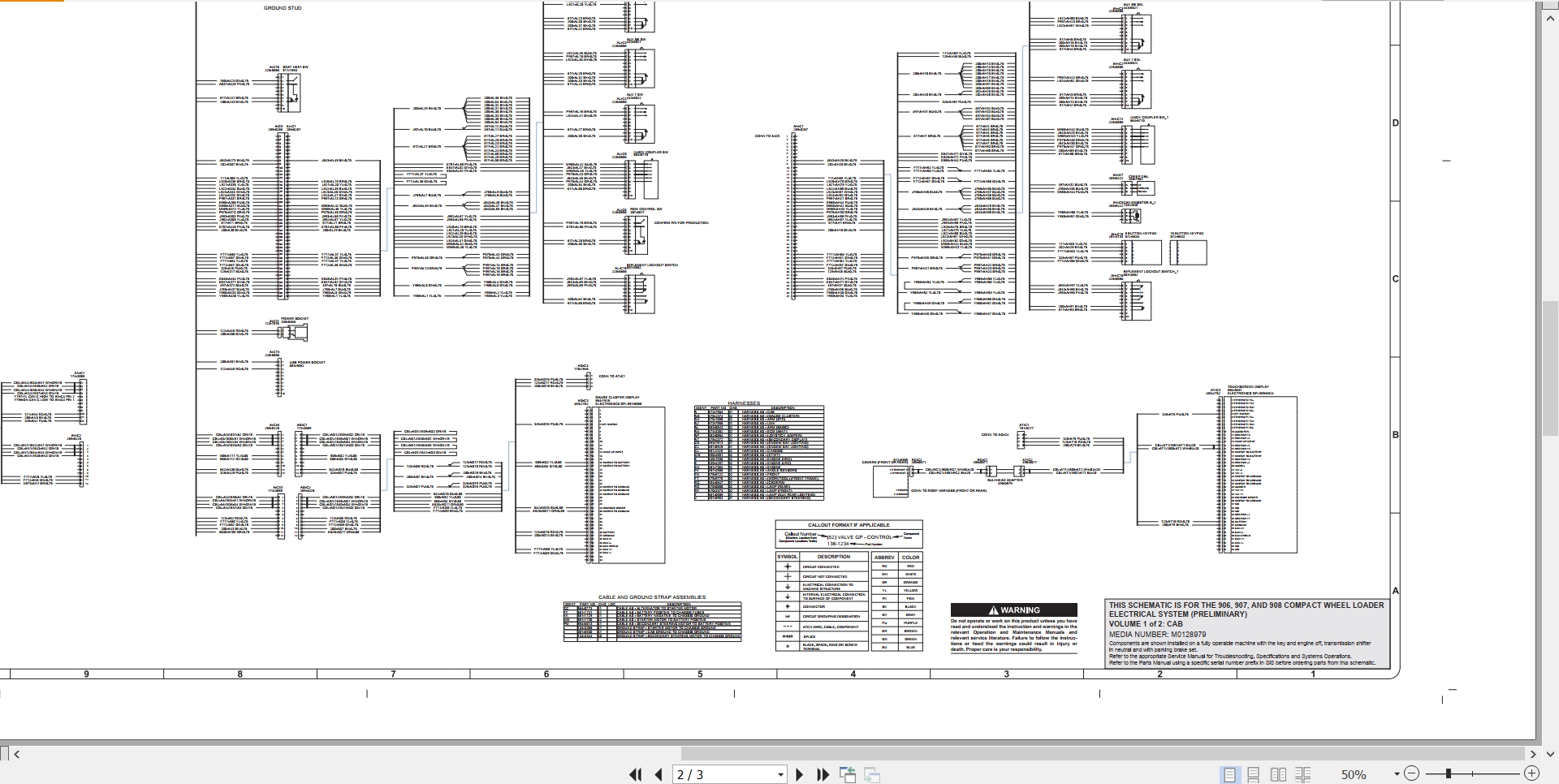 CAT Wheel Type Loader 908 Electrical Hydraulic Schematic (2)