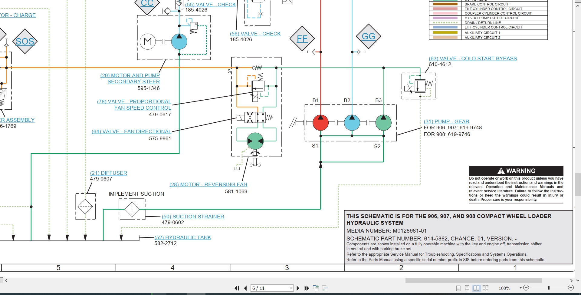 CAT Wheel Type Loader 908 Electrical Hydraulic Schematic (3)