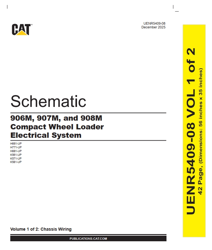 CAT Wheel Type Loader 908M Electrical Hydraulic Schematic (1)
