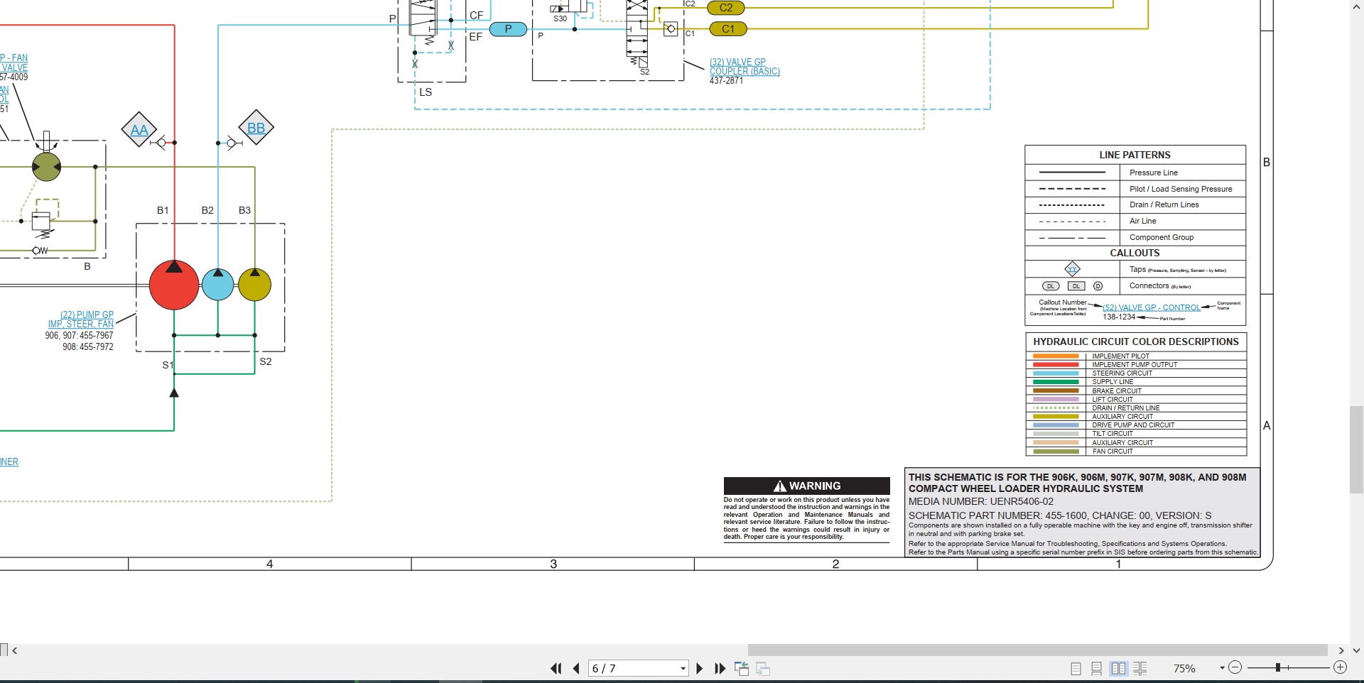 CAT Wheel Type Loader 908M Electrical Hydraulic Schematic (3)