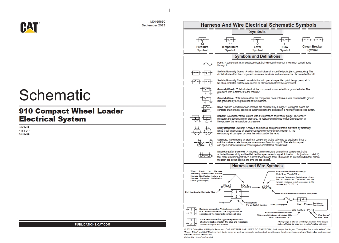 CAT Wheel Type Loader 910 Electrical Hydraulic Schematic (1)
