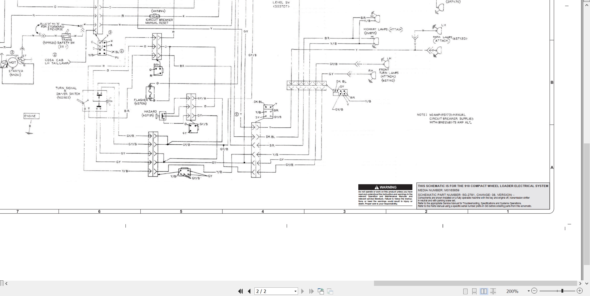 CAT Wheel Type Loader 910 Electrical Hydraulic Schematic (2)