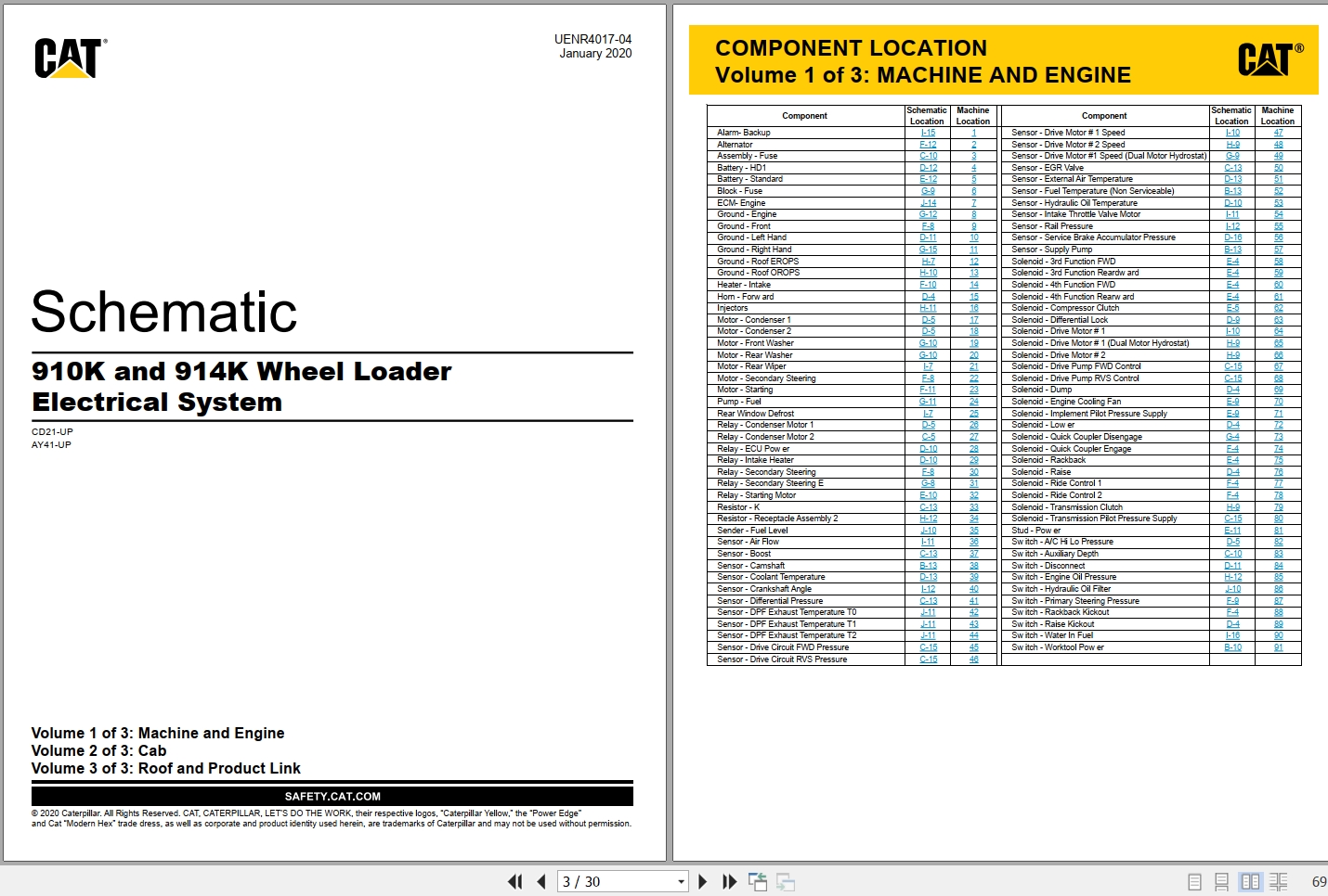 CAT Wheel Type Loader 910K Electrical Hydraulic Schematic (1)