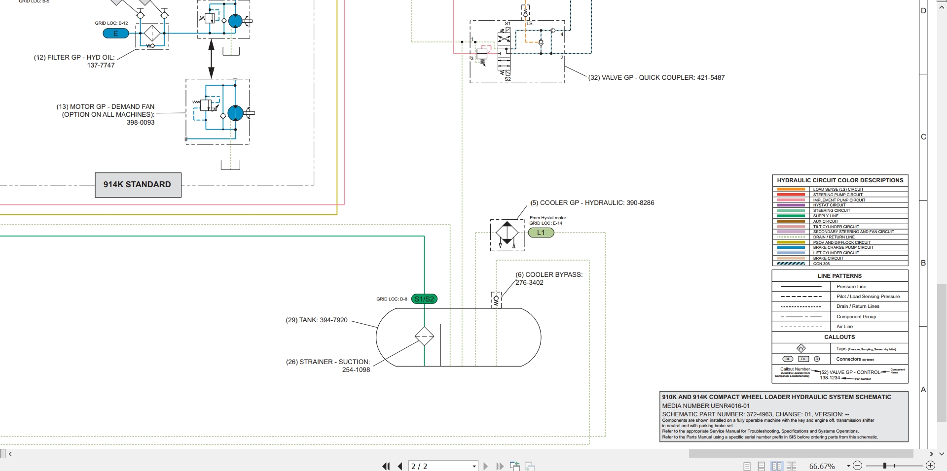 CAT Wheel Type Loader 910K Electrical Hydraulic Schematic (3)