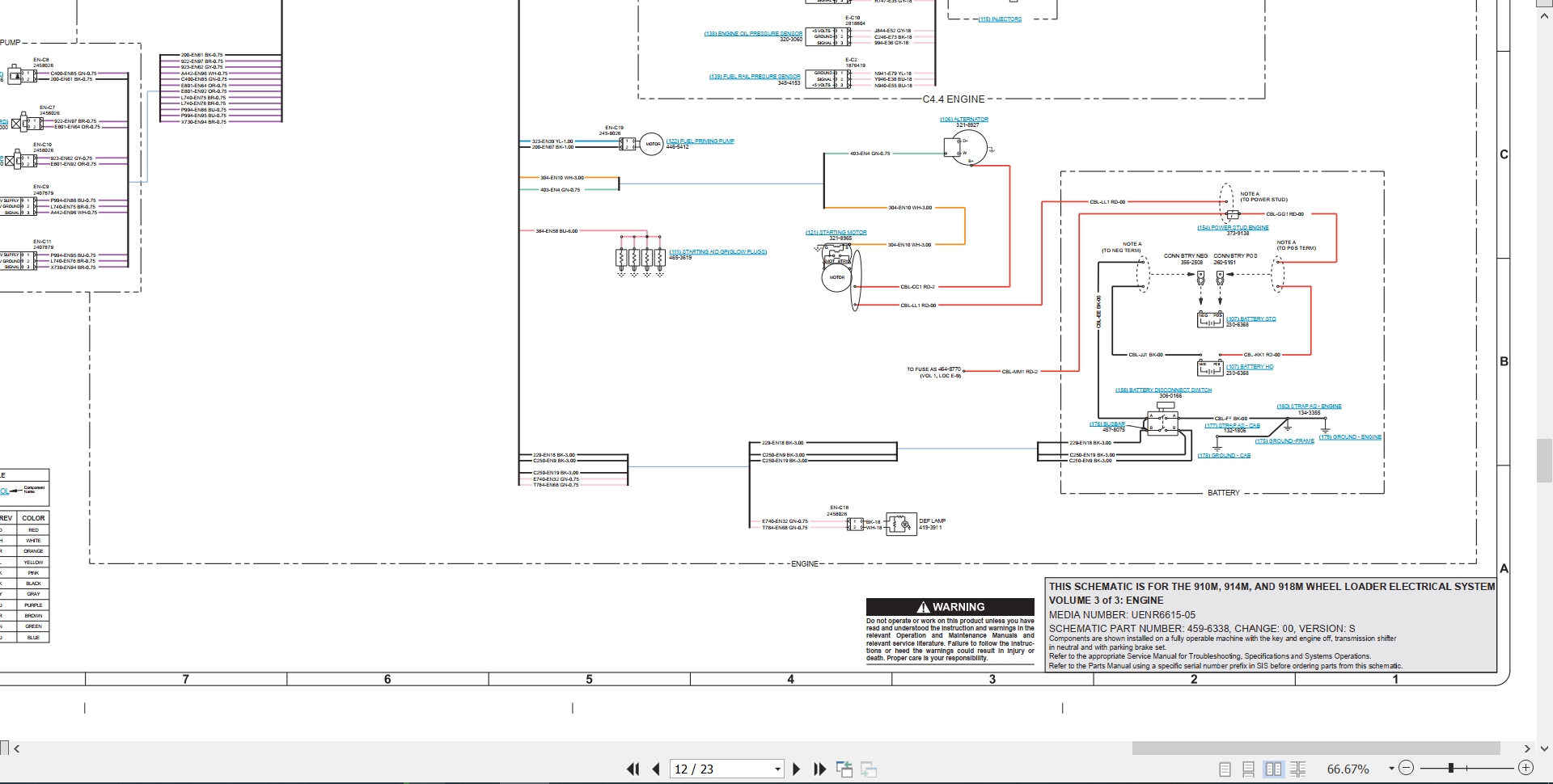 CAT Wheel Type Loader 910M Electrical Hydraulic Schematic (2)