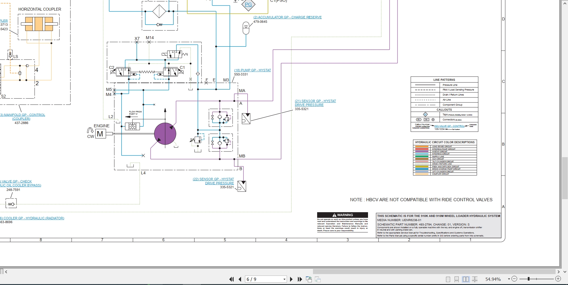 CAT Wheel Type Loader 910M Electrical Hydraulic Schematic (3)