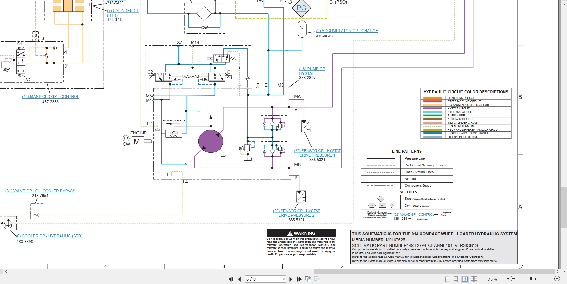 CAT Wheel Type Loader 914 Electrical Hydraulic Schematic (3)