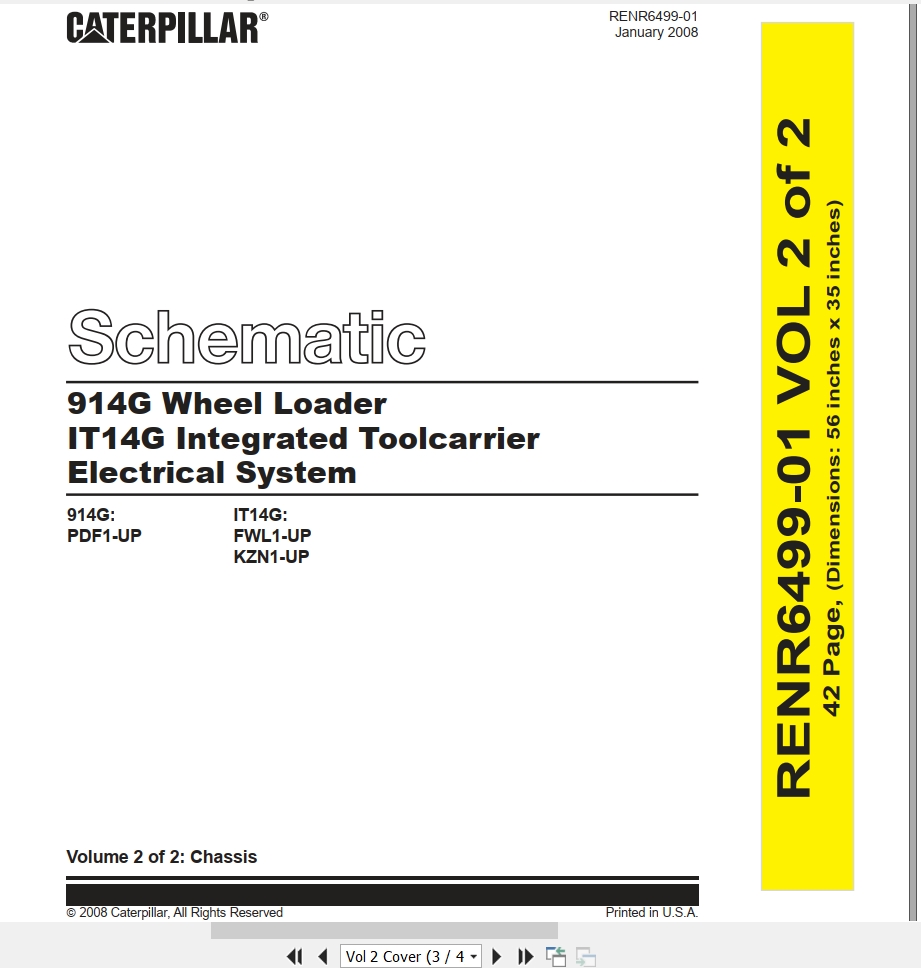 CAT Wheel Type Loader 914G Electrical Hydraulic Schematic (1)