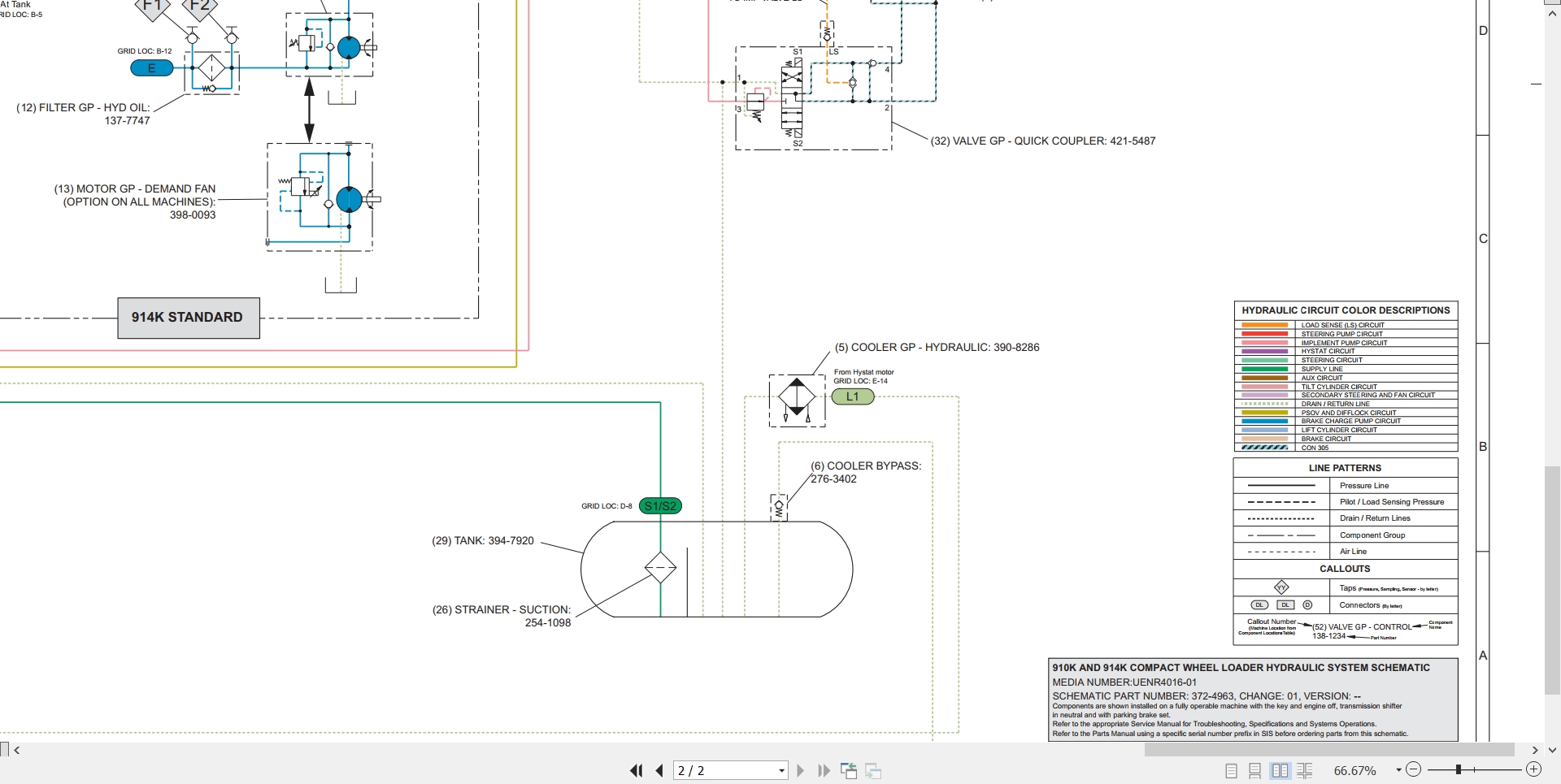 CAT Wheel Type Loader 914K Electrical Hydraulic Schematic (3)