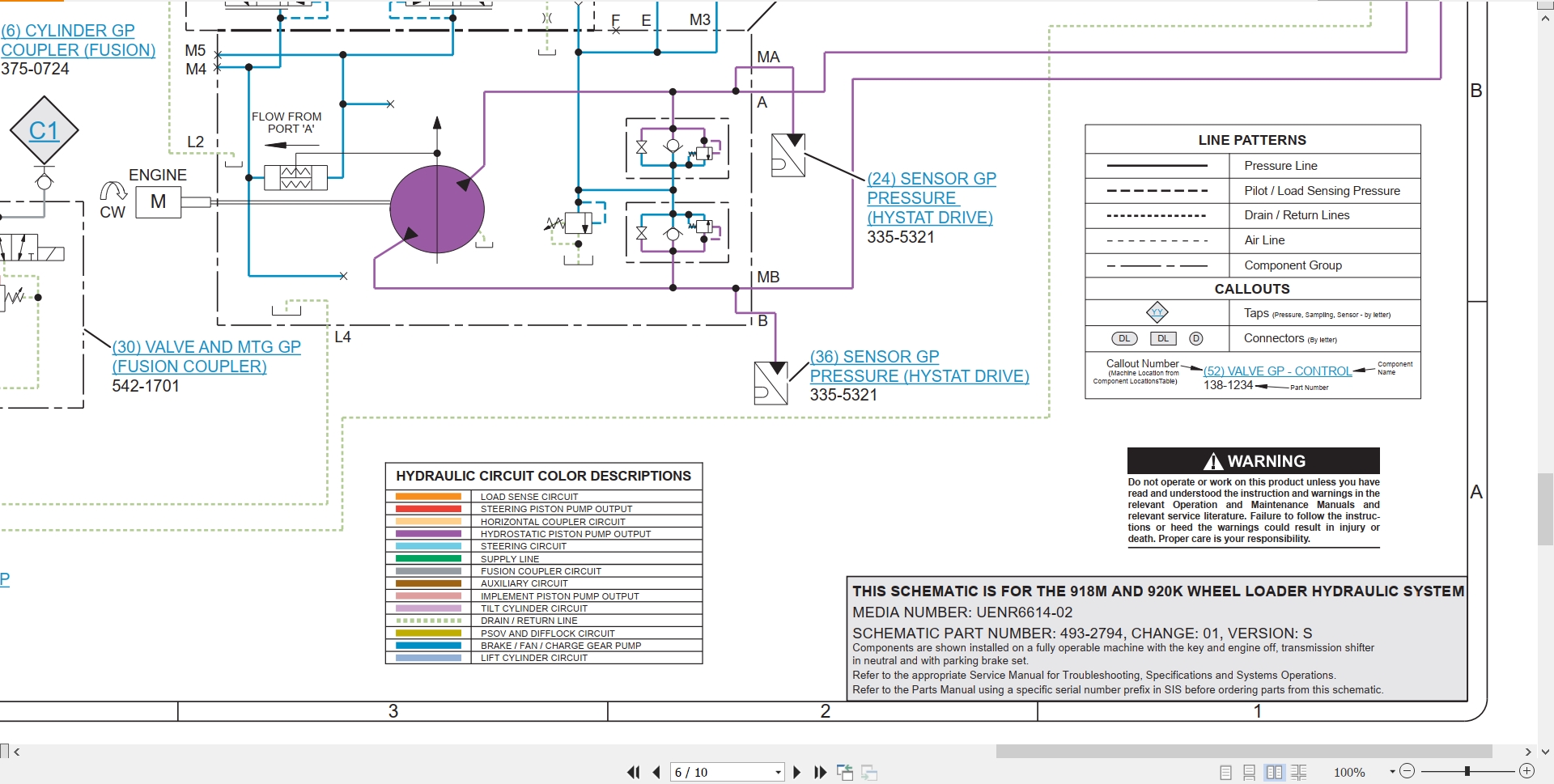 CAT Wheel Type Loader 918M Electrical Hydraulic Schematic (3)