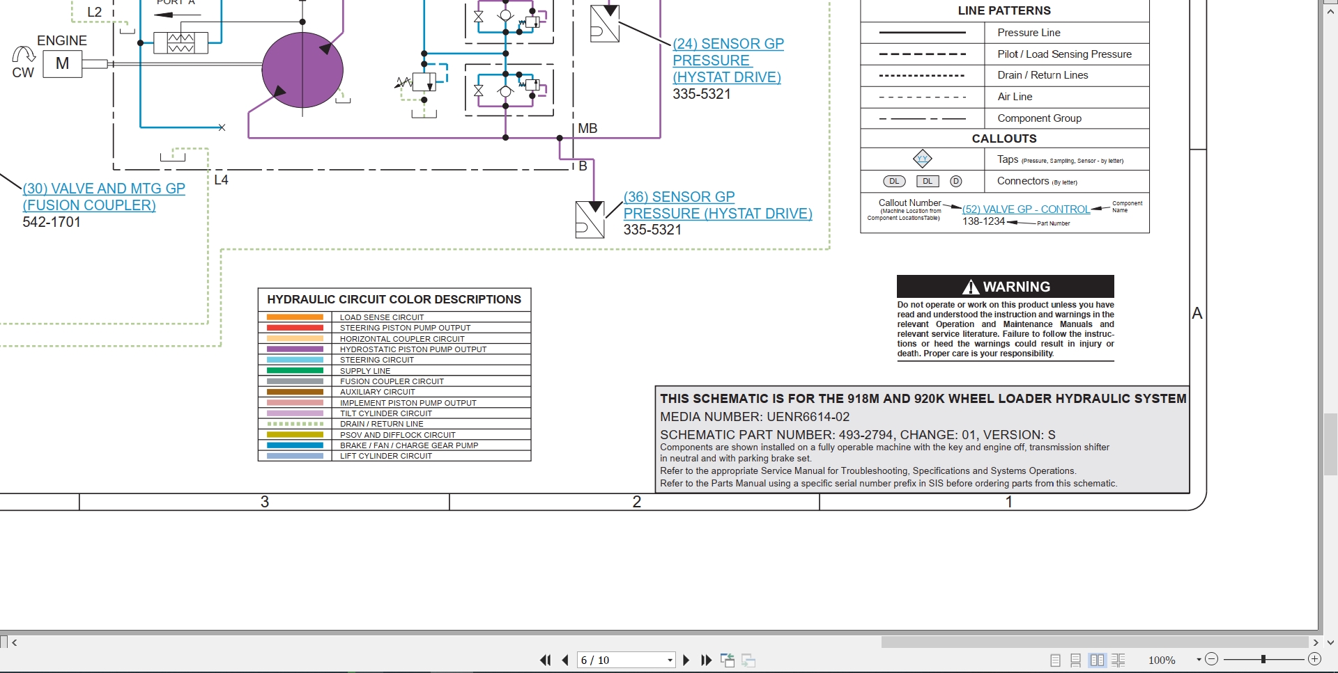 CAT Wheel Type Loader 920K Electrical Hydraulic Schematic (3)