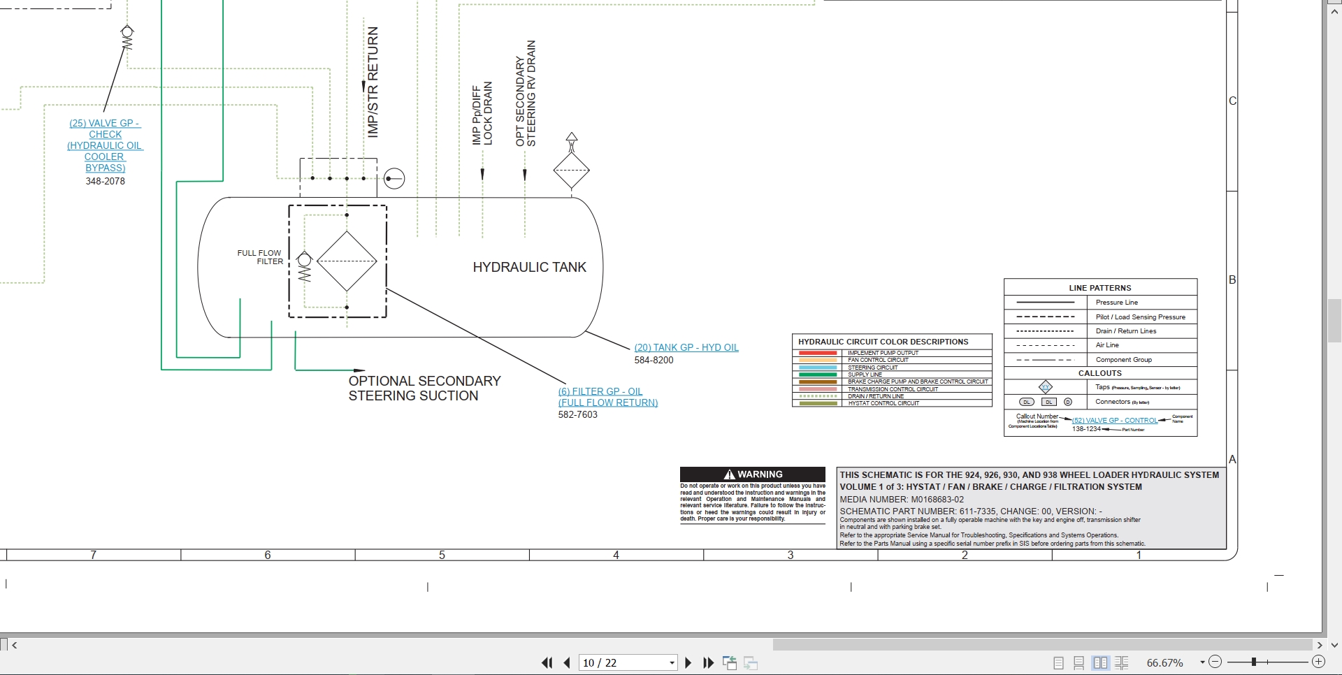 CAT Wheel Type Loader 924 Hydraulic Schematic (2)